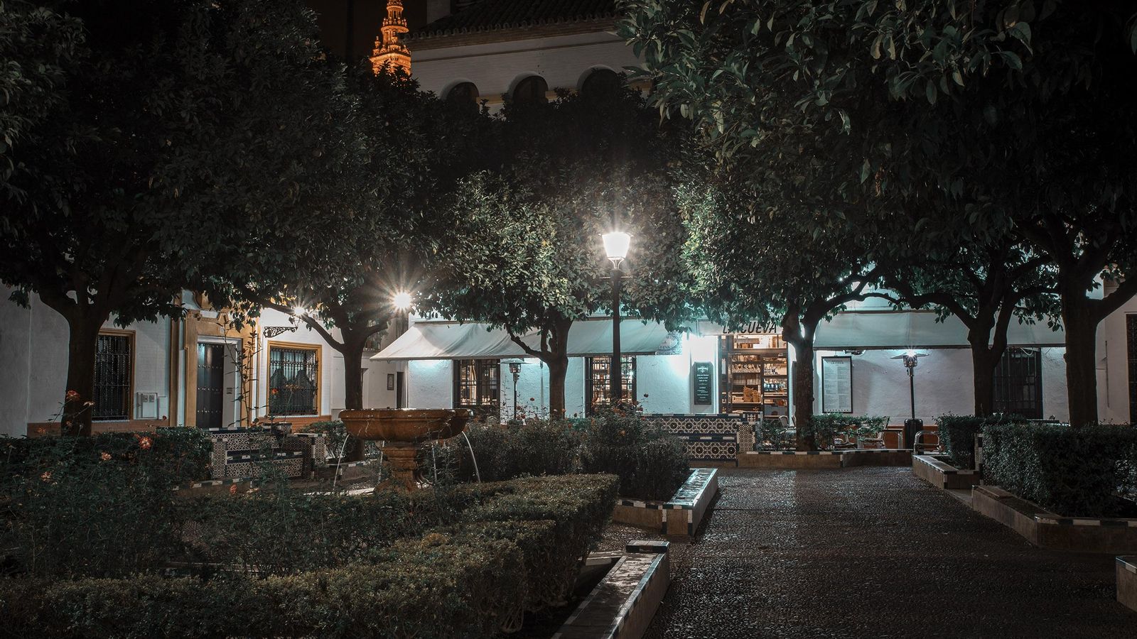 La Plaza de Doña Elvira con la Giralda al fondo.
