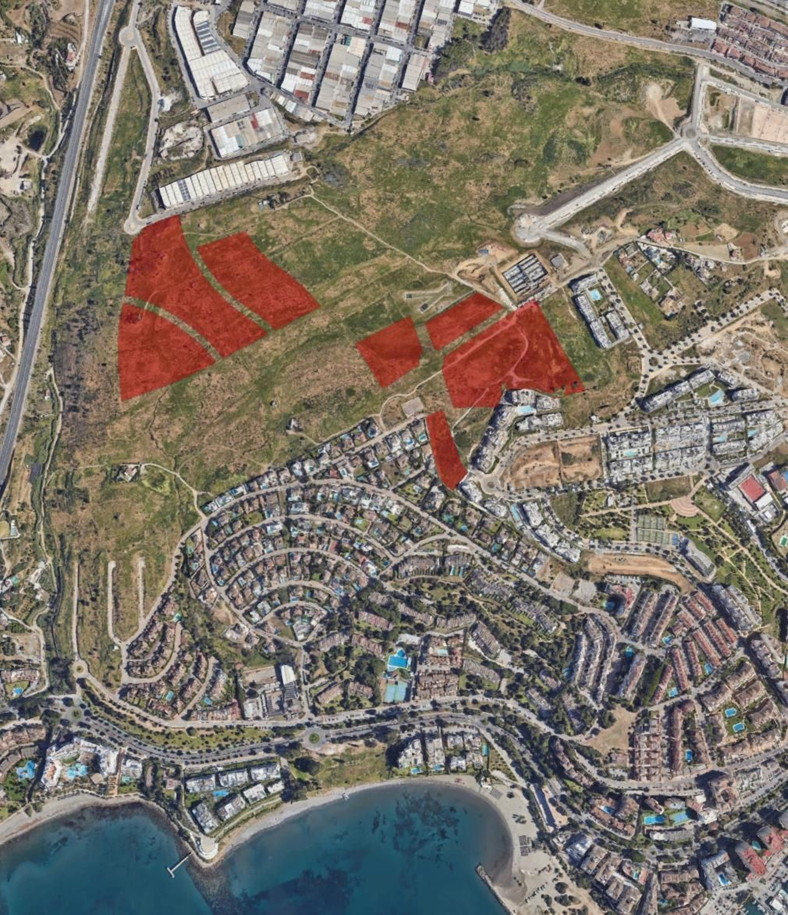 El plano de las parcelas que salen a subasta en el sector Saladavieja de Estepona.
