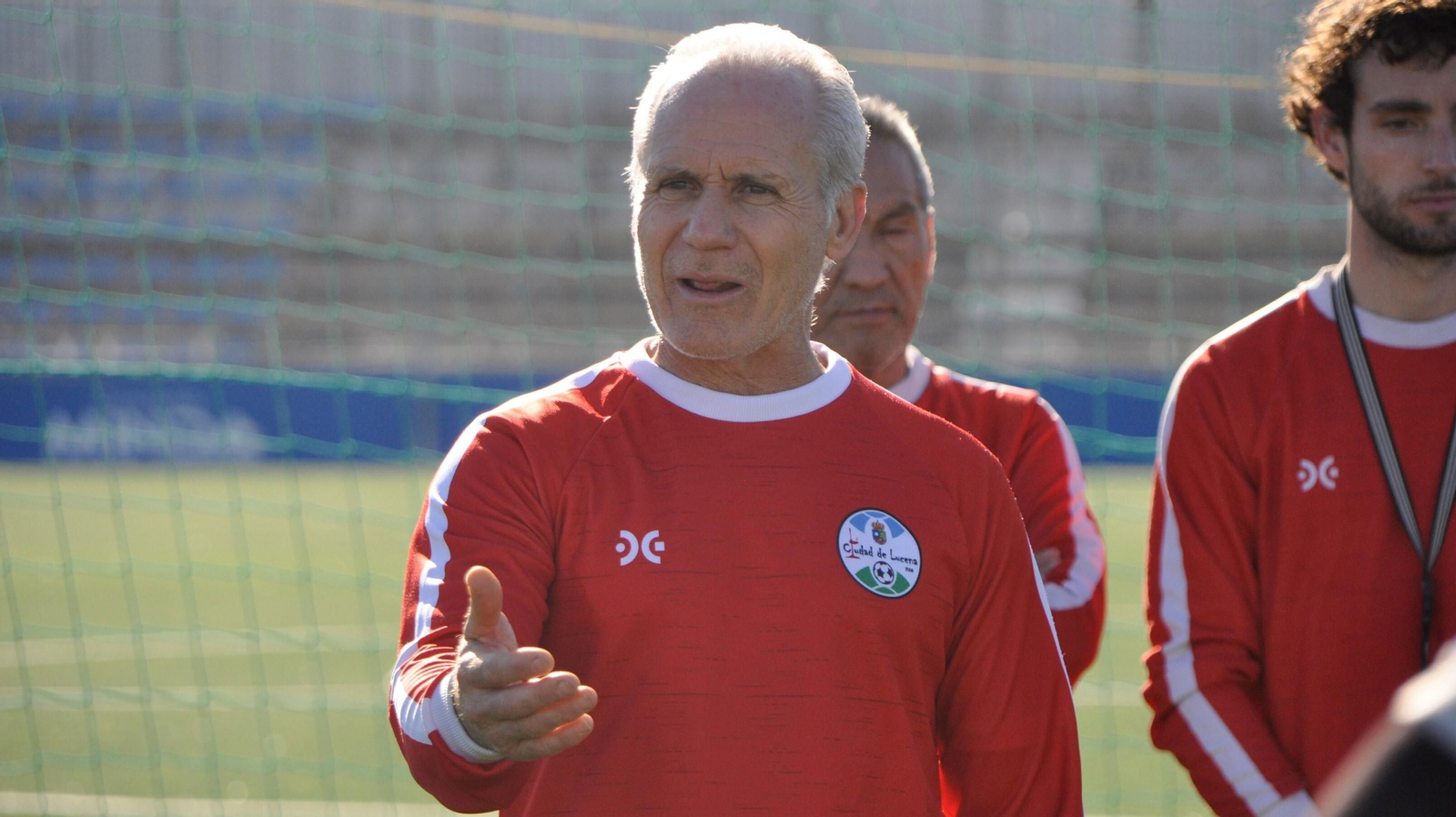 Falete, en un entrenamiento del Ciudad de Lucena.