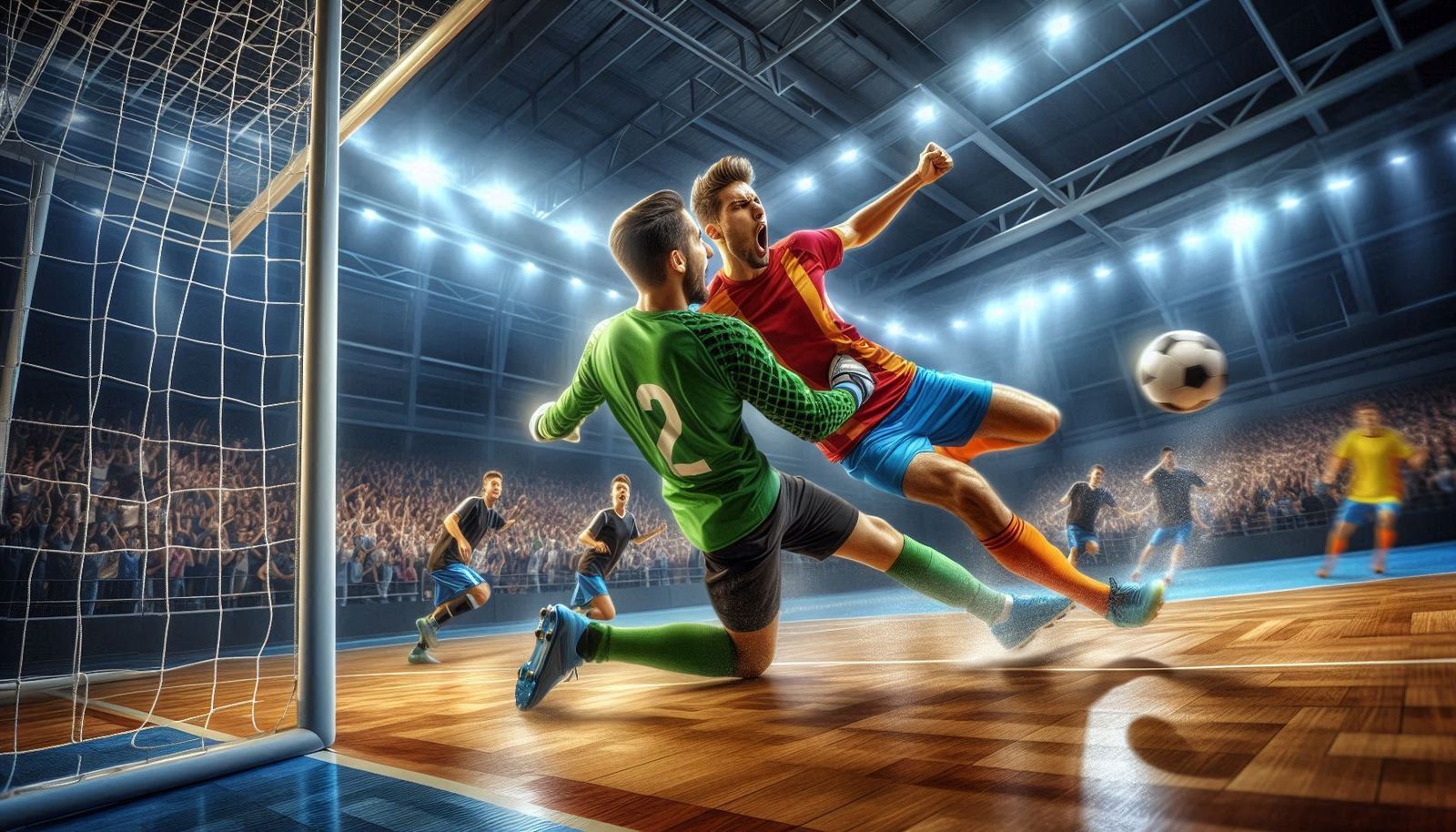 Jugadores disputando un partido de fútbol sala