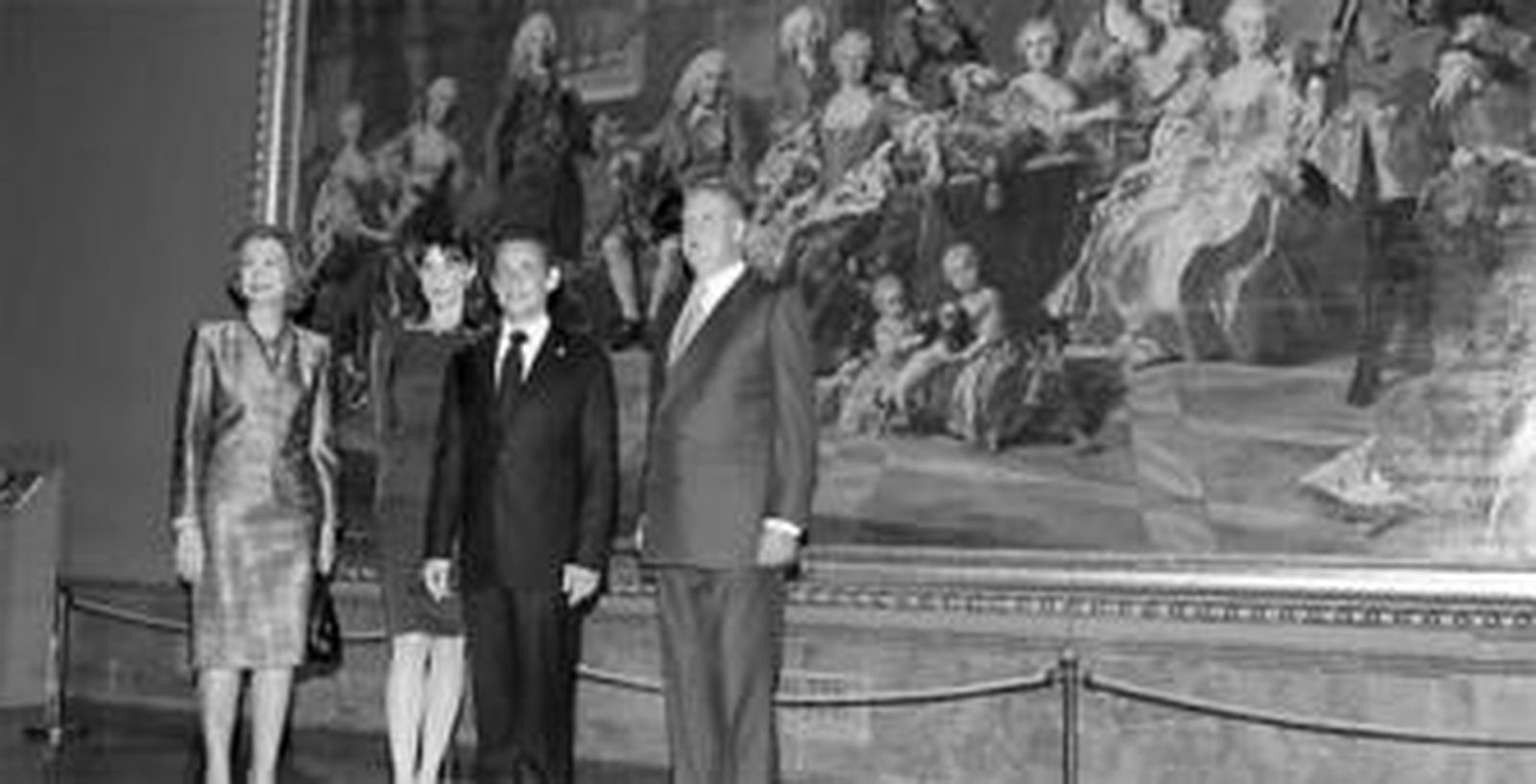 Los reyes con el presidente de Francia y su esposa, en el Prado.