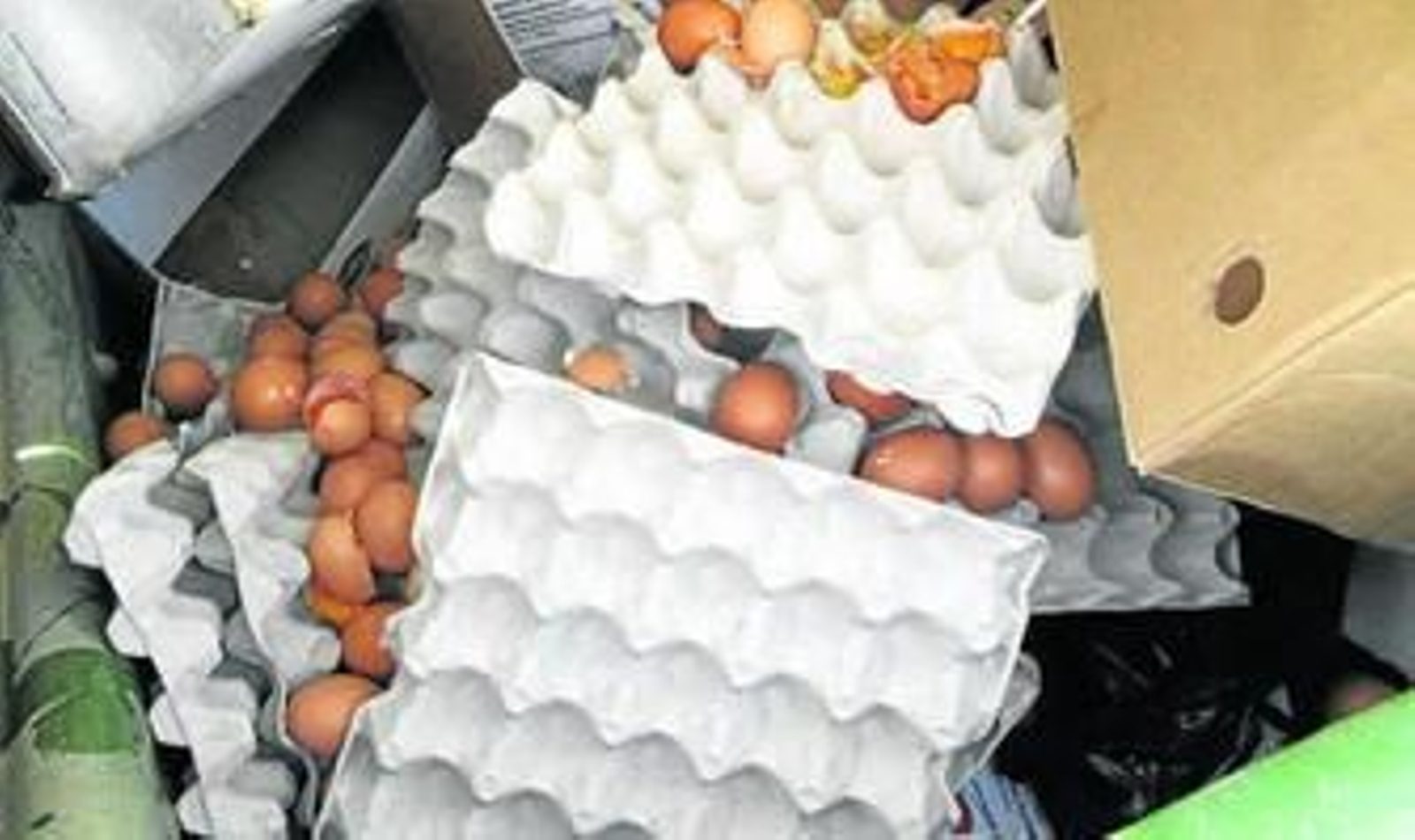 Cartones de huevos frescos a temperatura ambiente encontraron los agentes en casetas de la Feria de Chiclana.