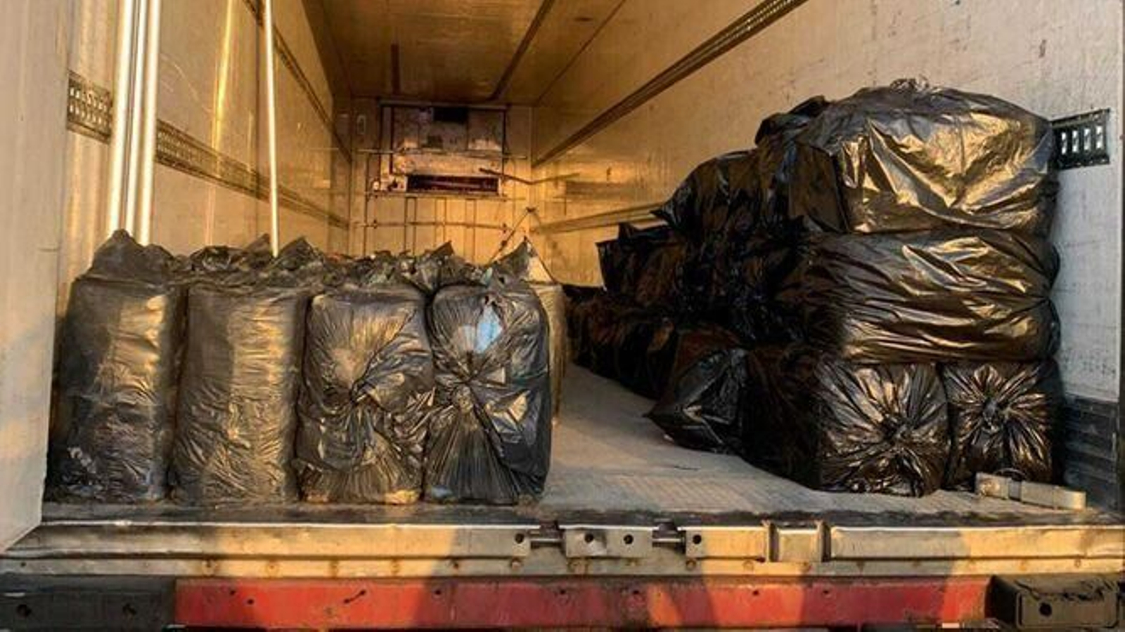 El interior del camión.