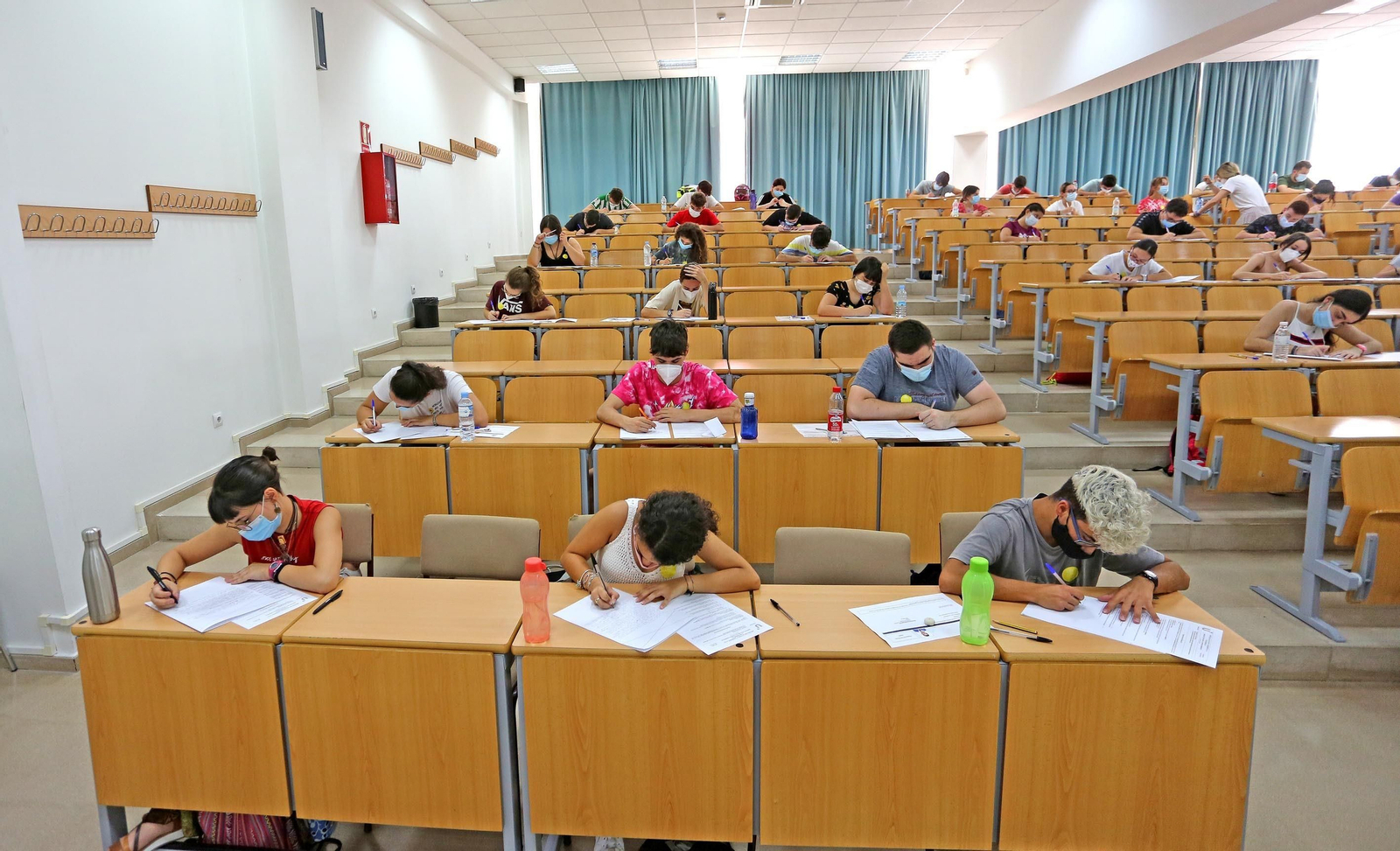 Una de las aulas del Campus de Jerez en la que se están celebrando los exámenes Una de las aulas del Campus de Jerez en la que se están celebrando los exámenes