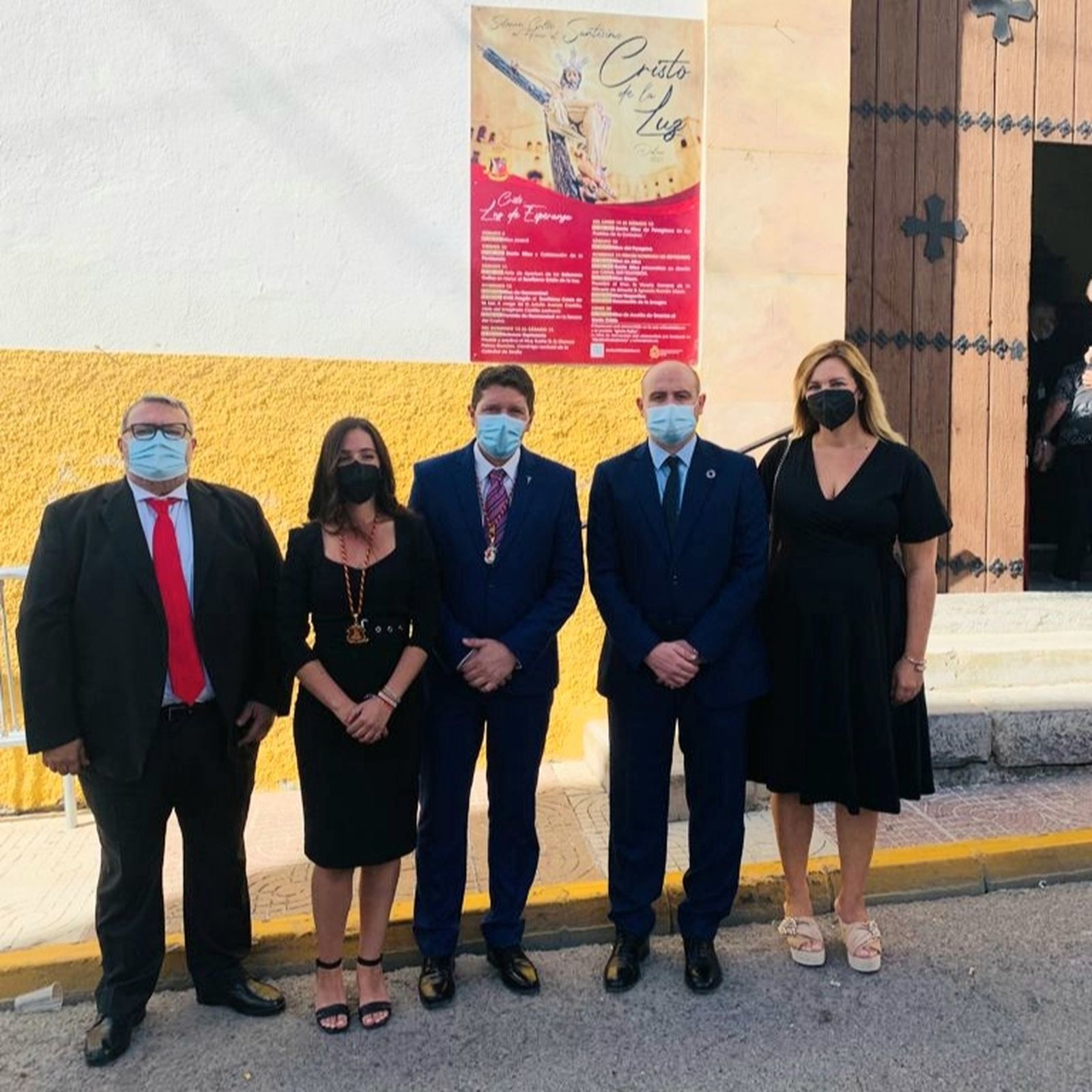 El senador y secretario de Organización del PSOE de Almería, Antonio Martínez, la diputada provincial Teresa Piqueras, el portavoz del PSOE en el Ayuntamiento de Roquetas de Mar, Manolo García, y los concejales socialistas del equipo de Gobierno del Ayuntamiento de Dalías Cristina Gómez y Salvador Páez.