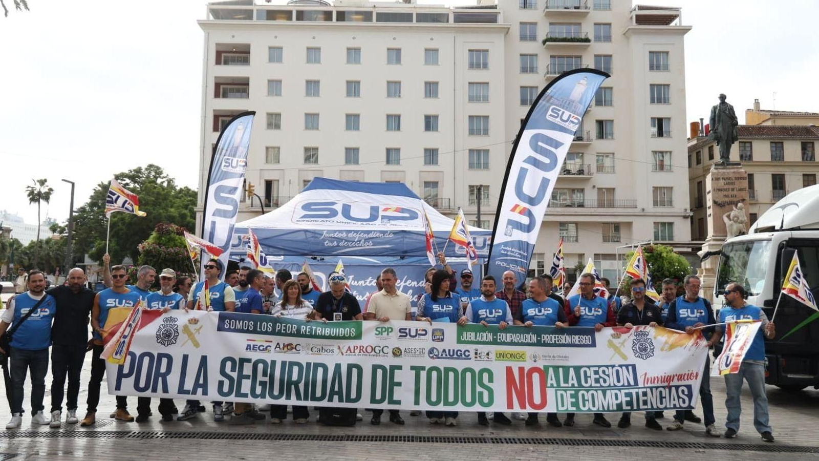 Concentración de guardias civiles y policías nacionales este miércoles en Málaga