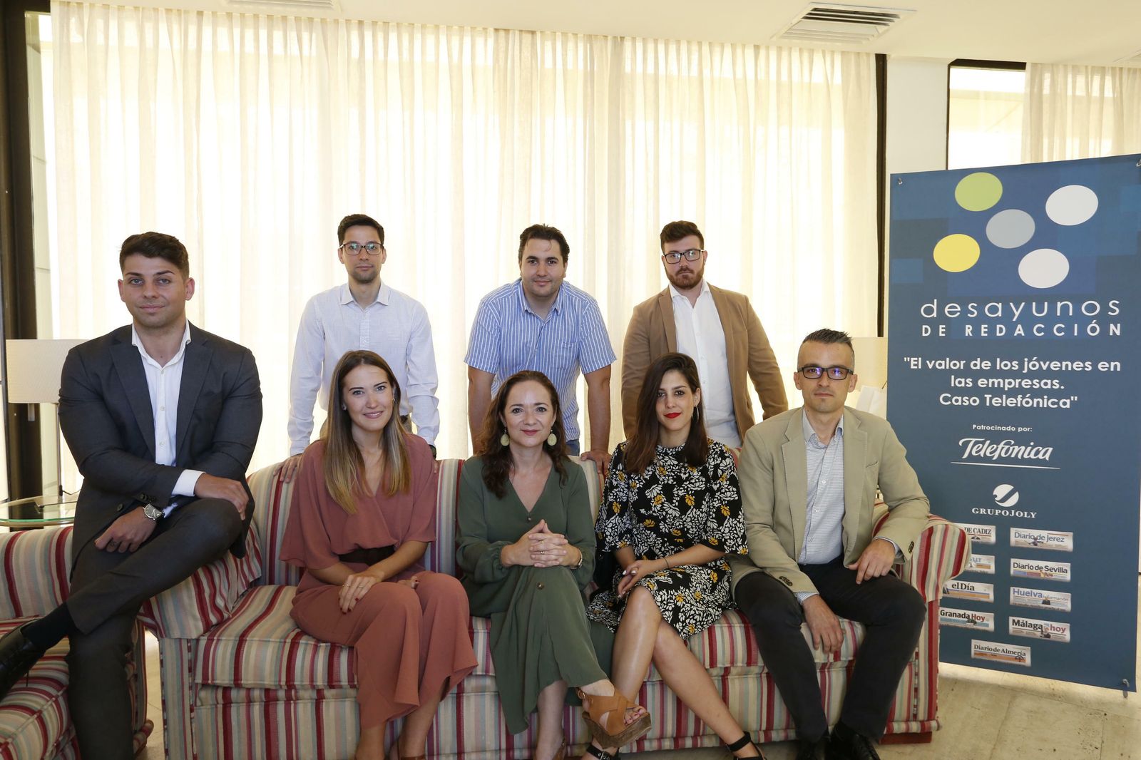 Participantes en el desayuno de redacción ‘El valor de los jóvenes en las empresas. Caso Telefónica’.