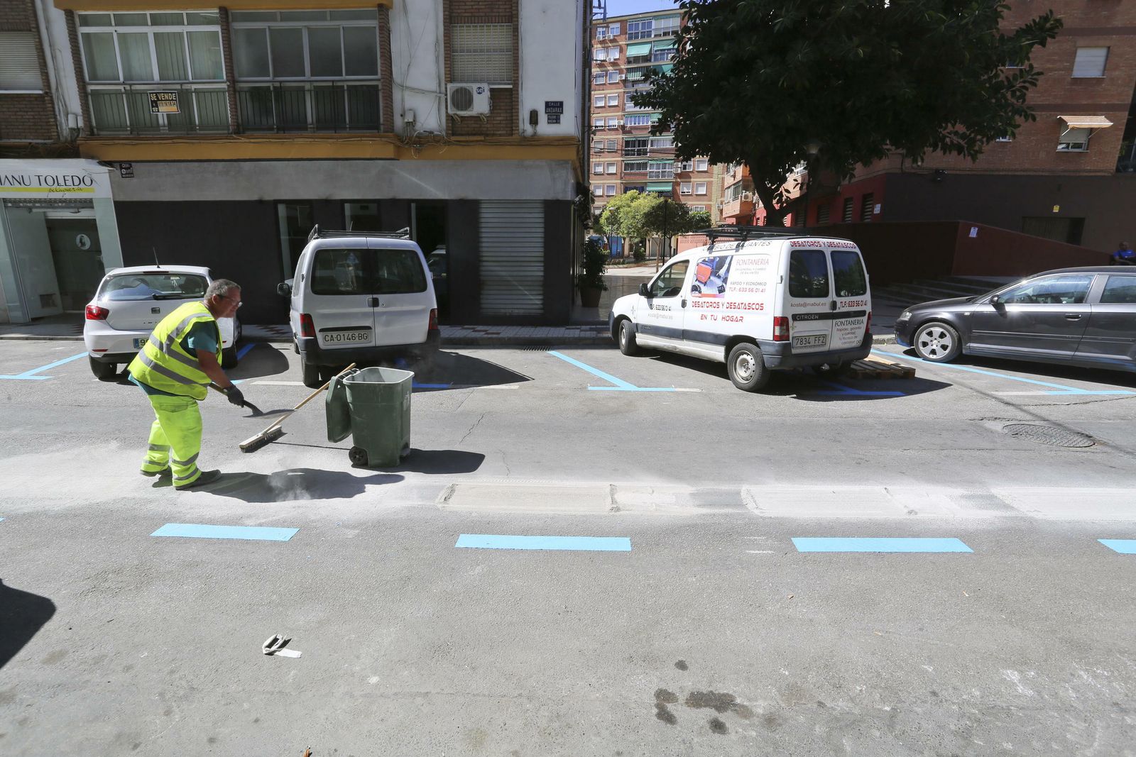 Trabajos para la zona azul en el entorno de La Unión