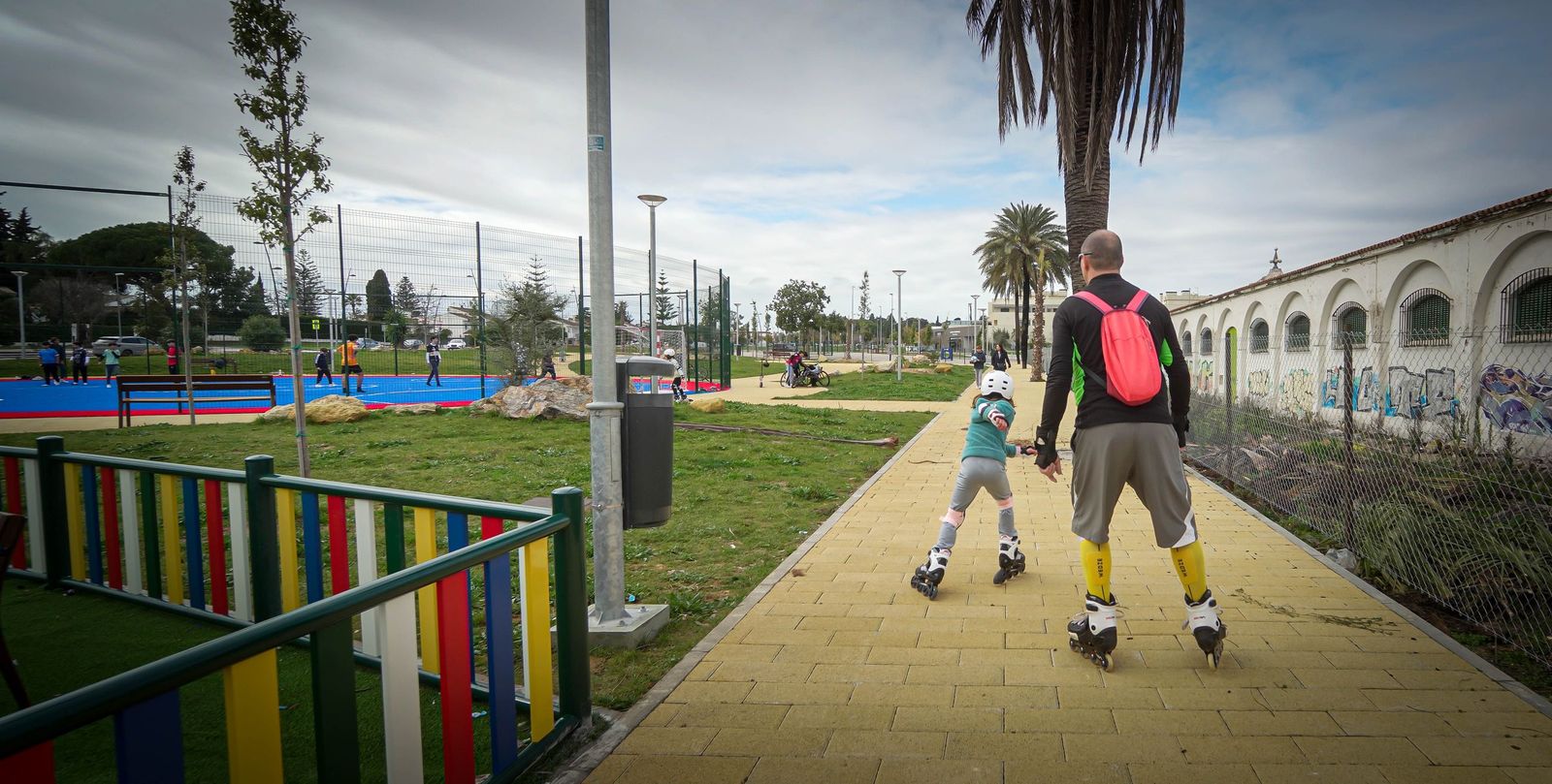 Imágenes del nuevo parque infantil de Croft en Jerez