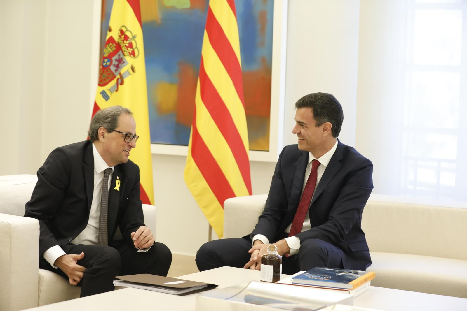 Quim Torra y Pedro Sánchez, en la Moncloa.