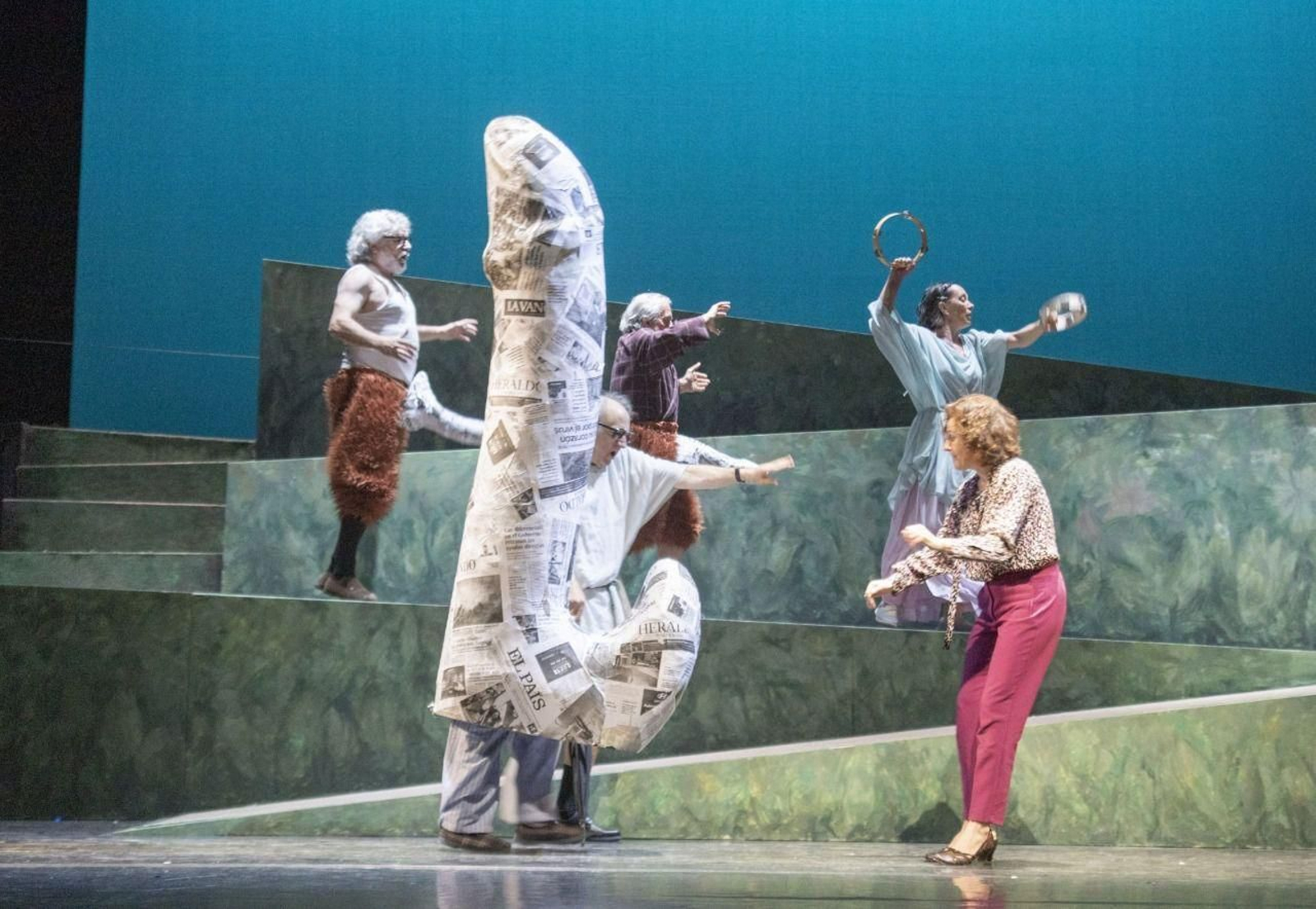 Un momento de 'Que salga Aristófanes!', obra que representa Els Joglars en Santa Fe