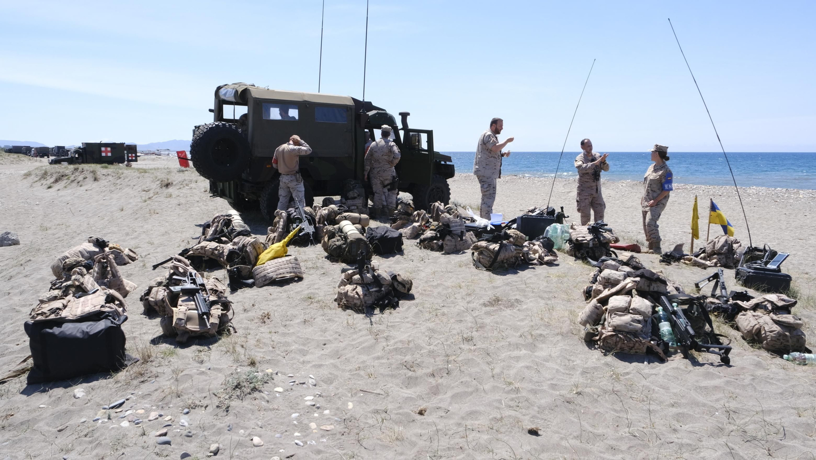 Desembarco de la Infantería de Marina en la Playa del Perdigal, en El Alquián-Almería