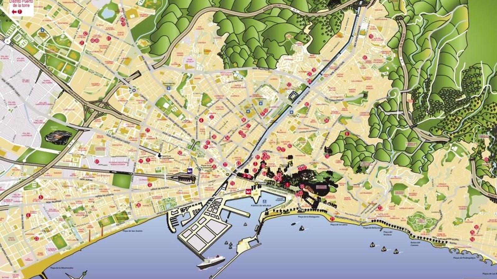 Mapa con la ubicación de cada belén en la ciudad.