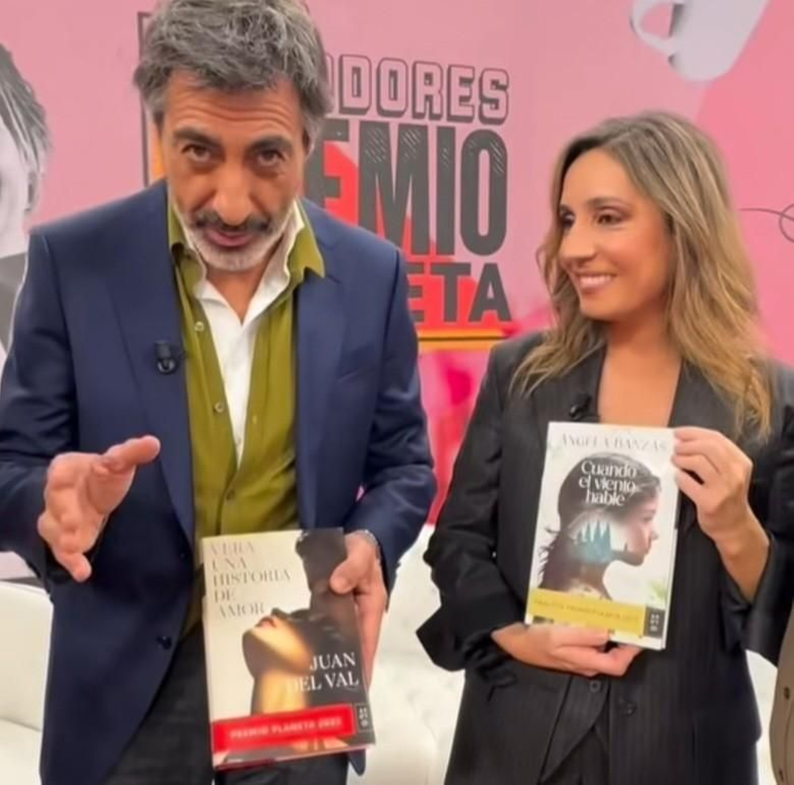 Juan del Val y Ángela Banzas, premio y finalista del Planeta 2025 en 'Y ahora Sonsoles'