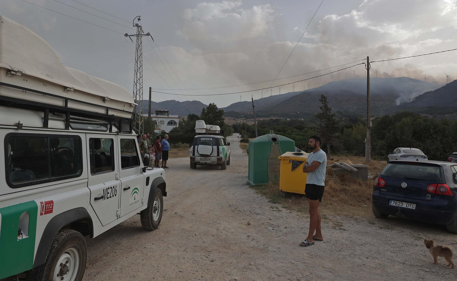 Fotos del incendio forestal de Torre de la Peña en Tarifa