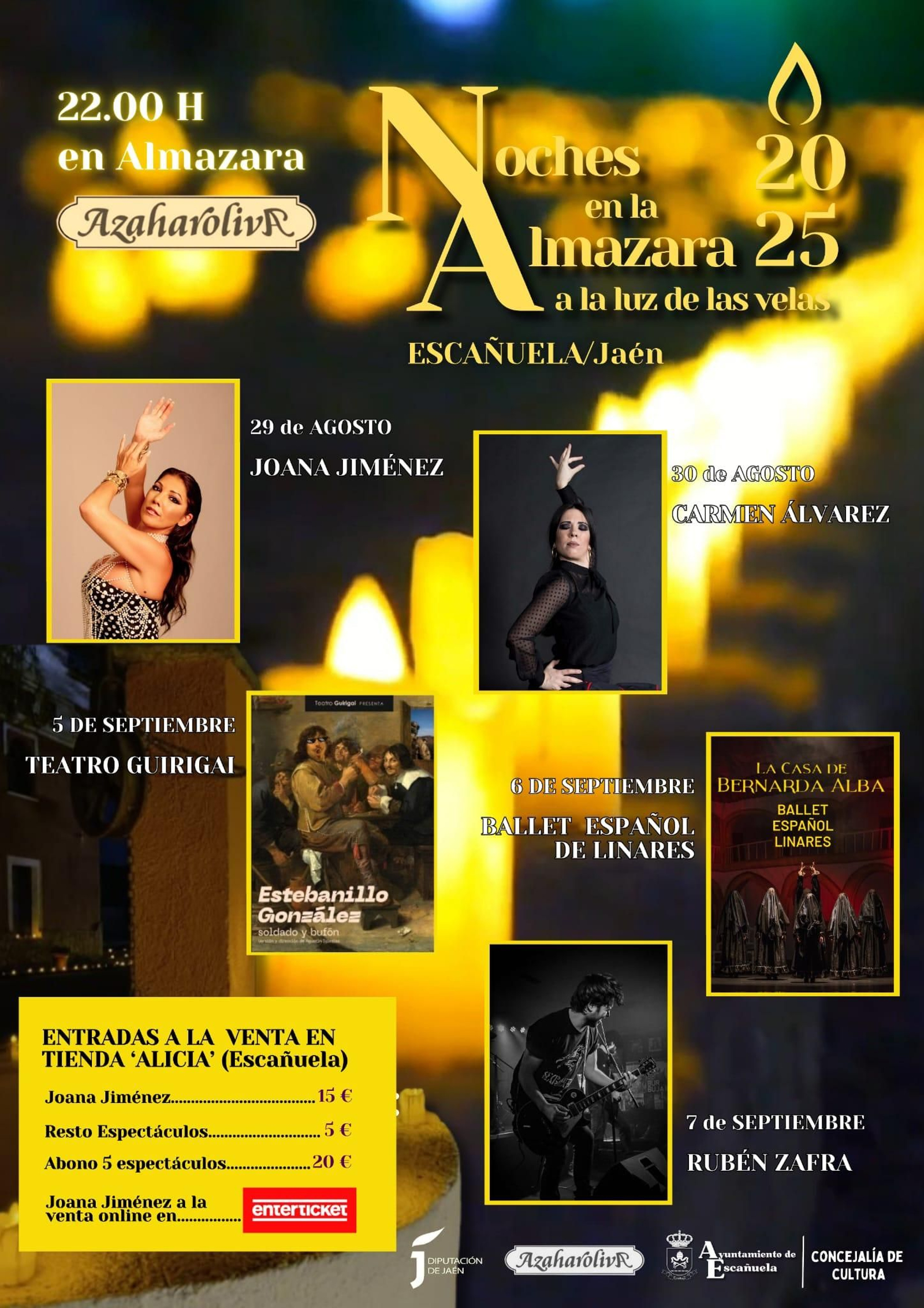 El cartel de esta edición amplía su oferta con cinco noches llenas de arte y cultura en Escañuela.