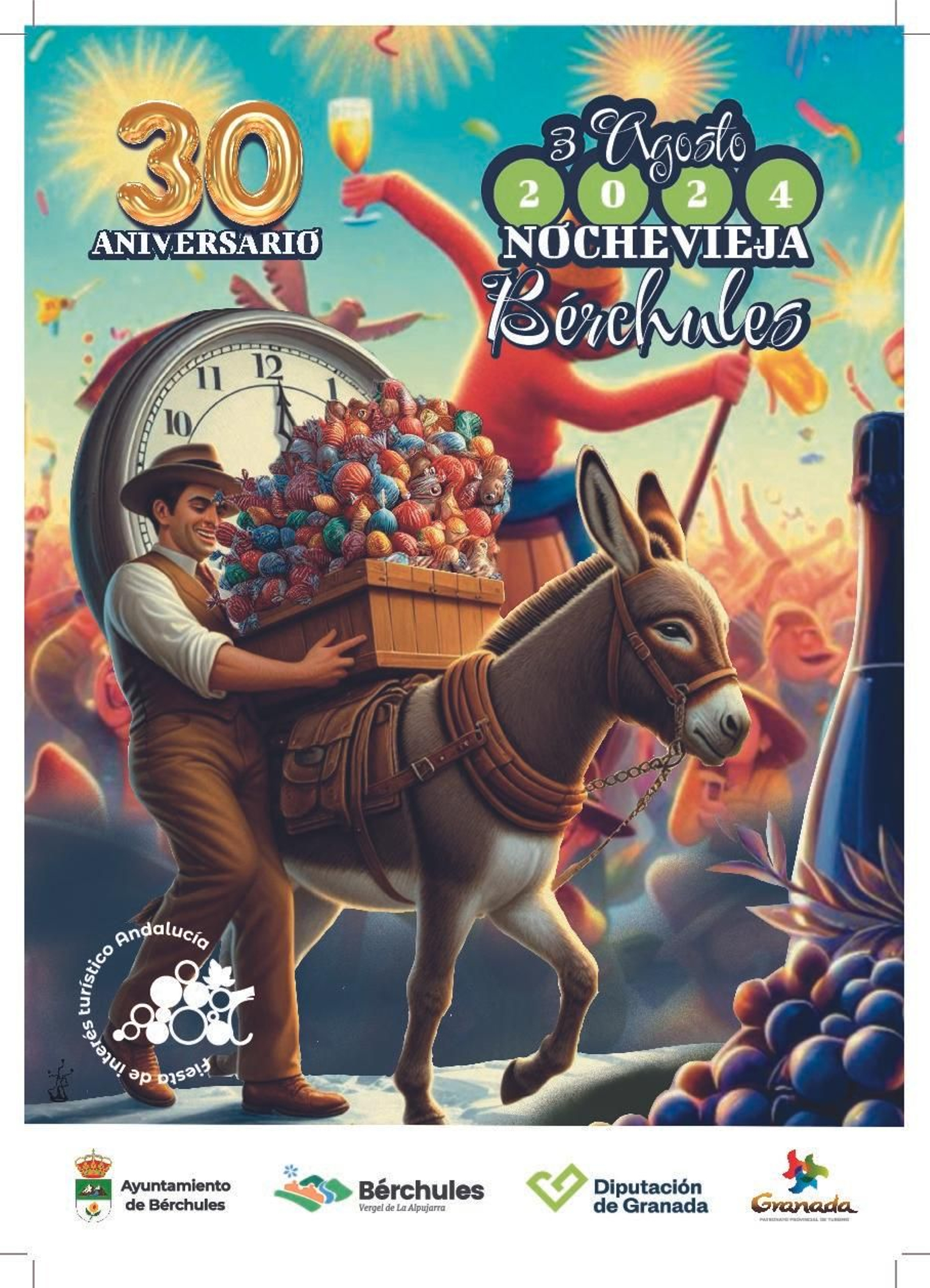 Cartel de la Nochevieja de Bérchules 2024.