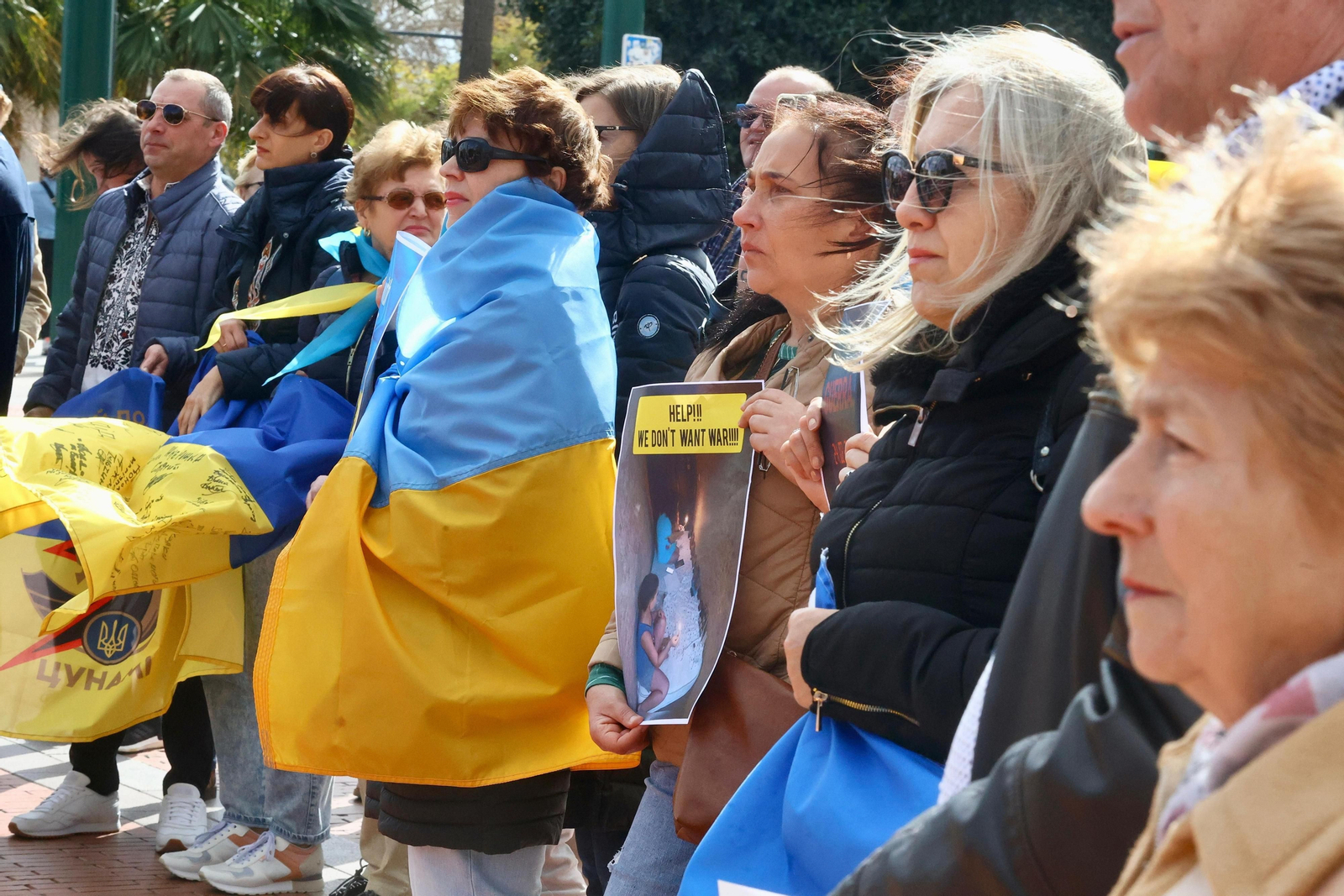 Concentración en Málaga por el segundo aniversario de la invasión de Ucrania