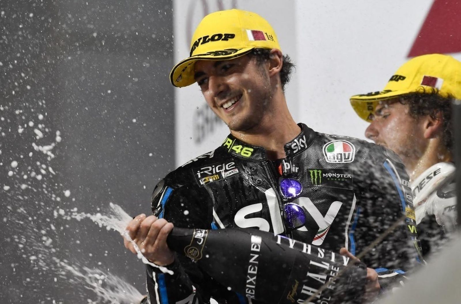 El italiano Bagnaia celebra la victoria en Le Mans