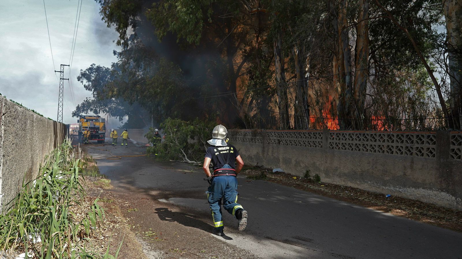Incendio en el Camino de La Rana en La Línea