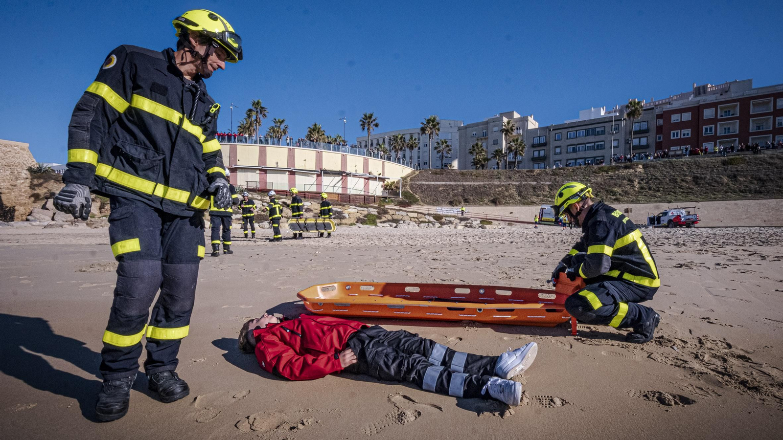 Todas las imágenes del simulacro de tsunami en Cádiz