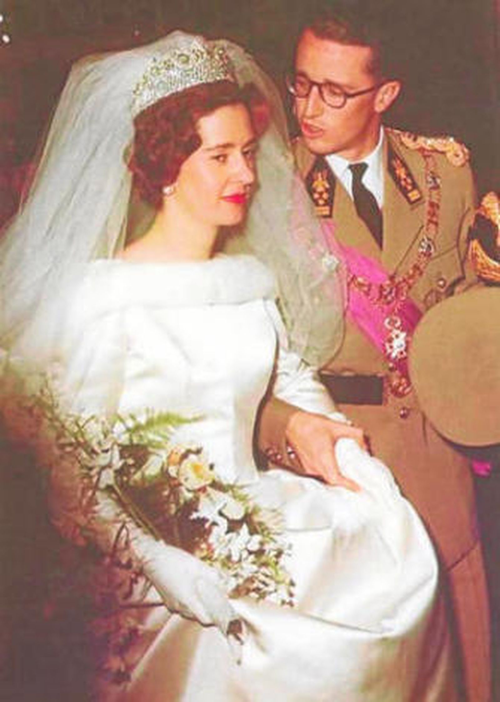 Fabiola de Mora y el rey Balduino en su enlace del 15 de diciembre de 1960.