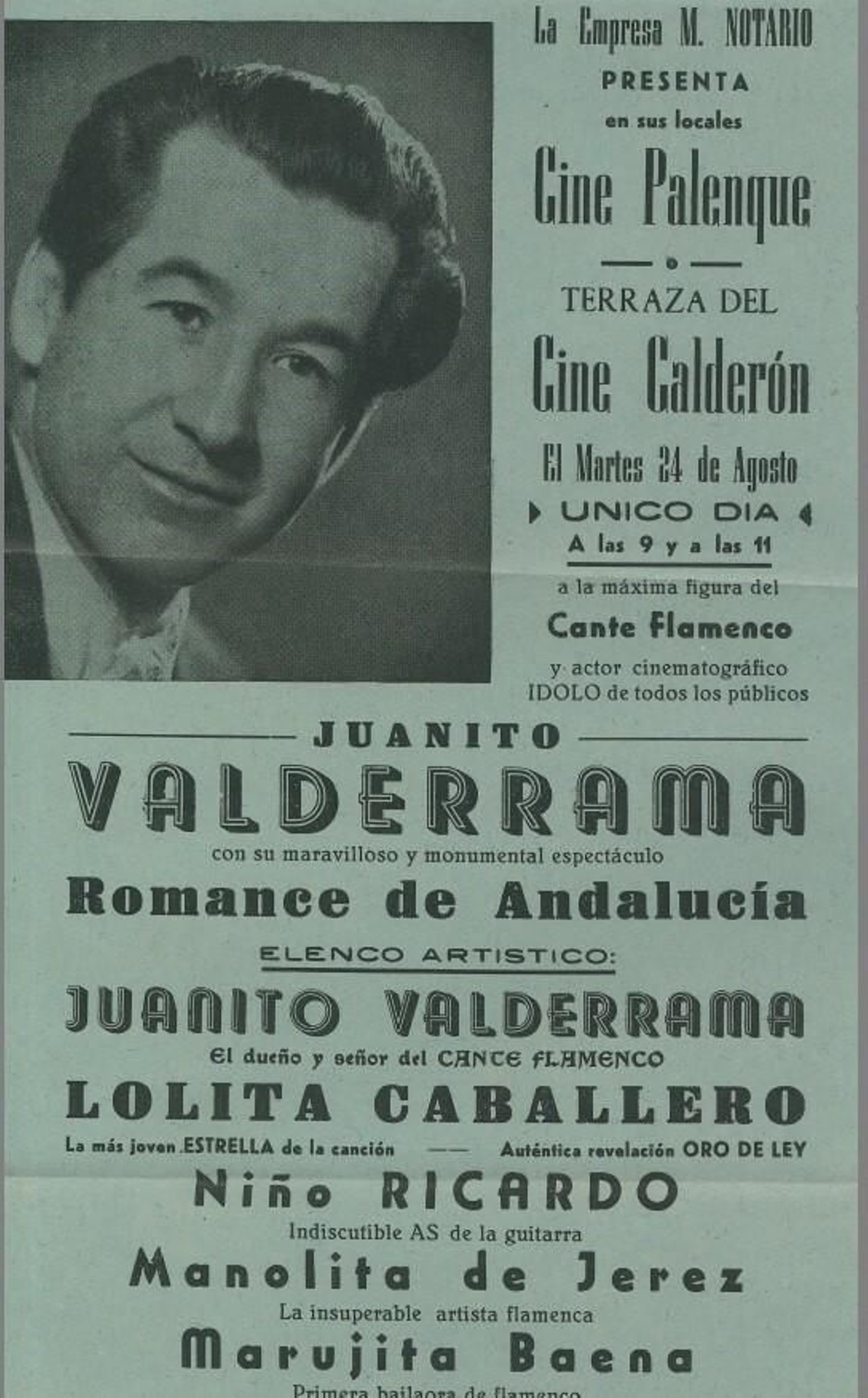 En el elenco de 'Romance de Andalucía', junto a Juanito Valderrama.