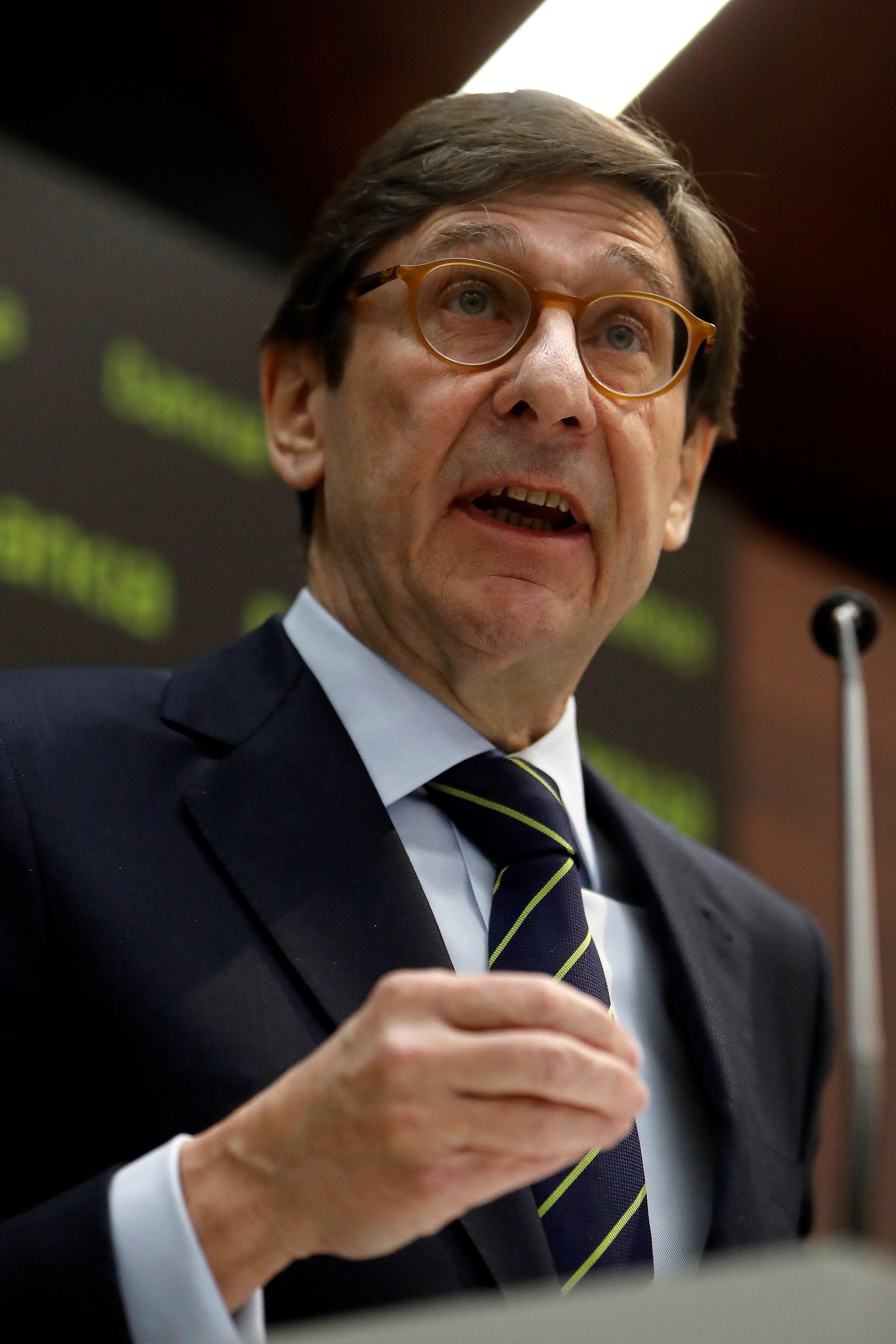 José Ignacio Goirigolzarri, ayer, presenta el plan estratégico de Bankia.