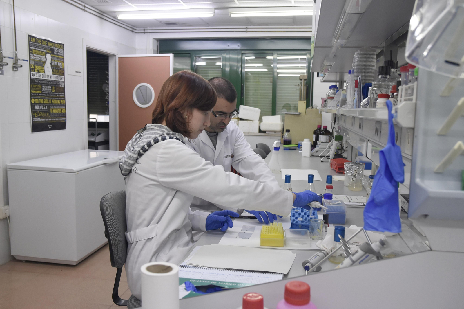 Investigadores de la UCO en un laboratorio de Rabanales.
