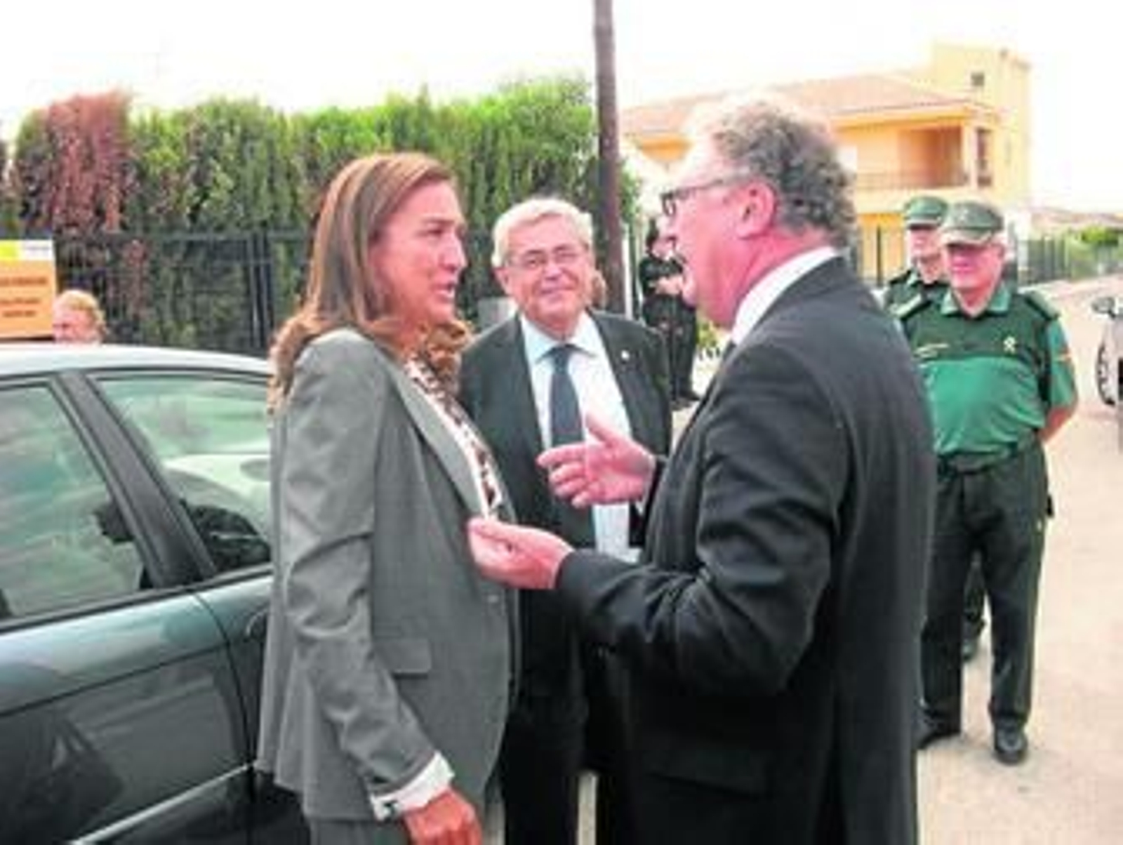 Carmen Vela a su llegada a Palomares.