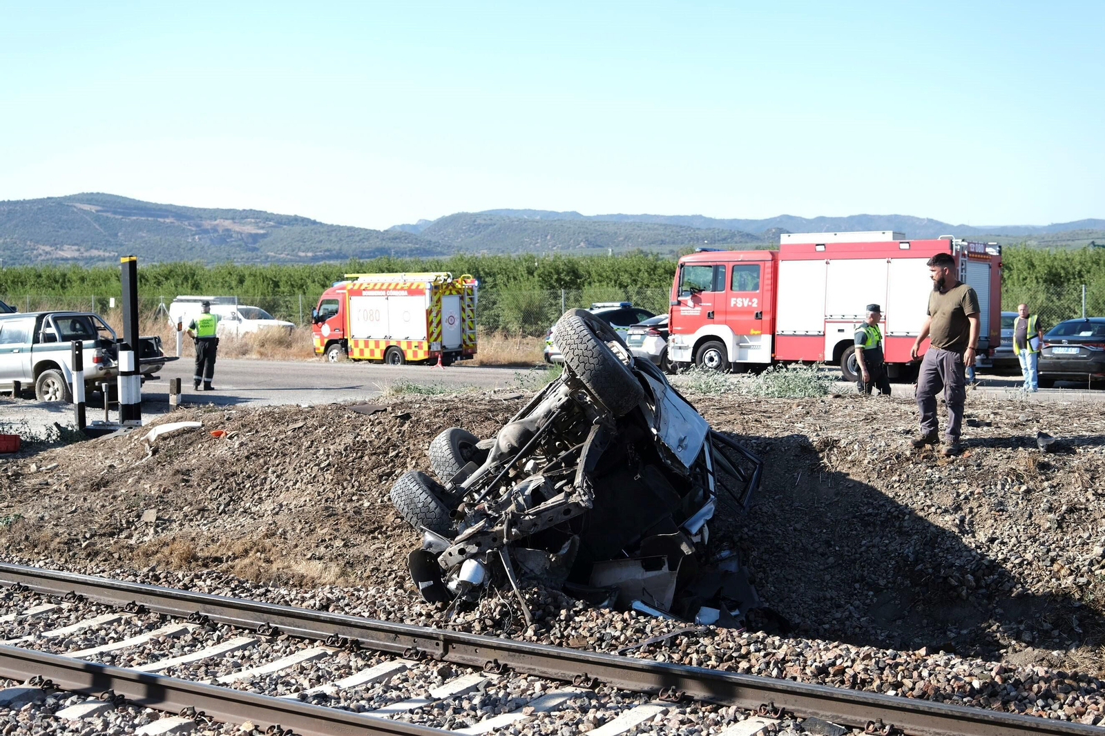 El accidente entre un tren y un coche en Alcolea, en imágenes El accidente entre un tren y un coche en Alcolea, en imágenes