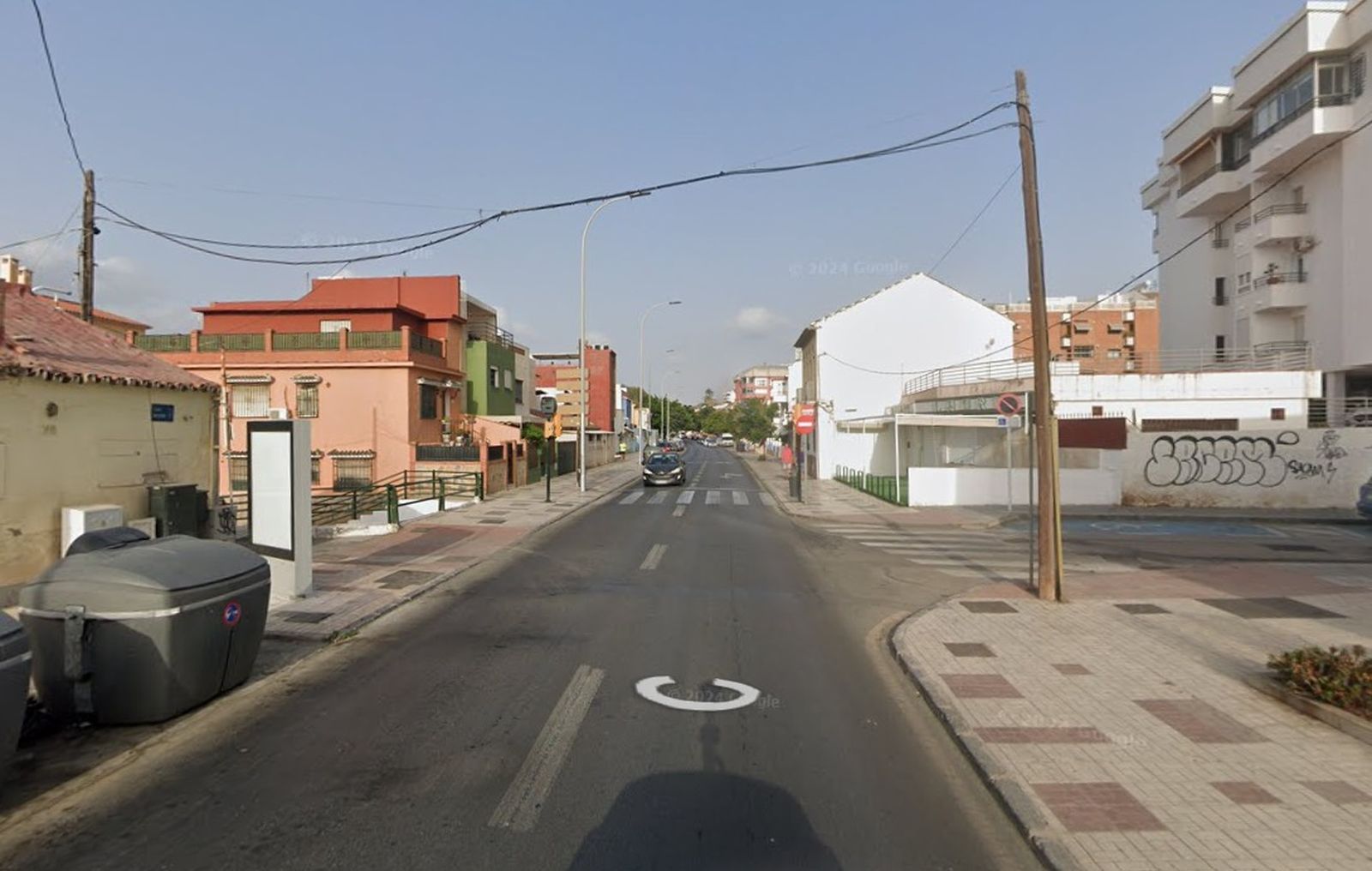 Cruce de calle Bolivia con Pedro Román, en Pedregalejo.