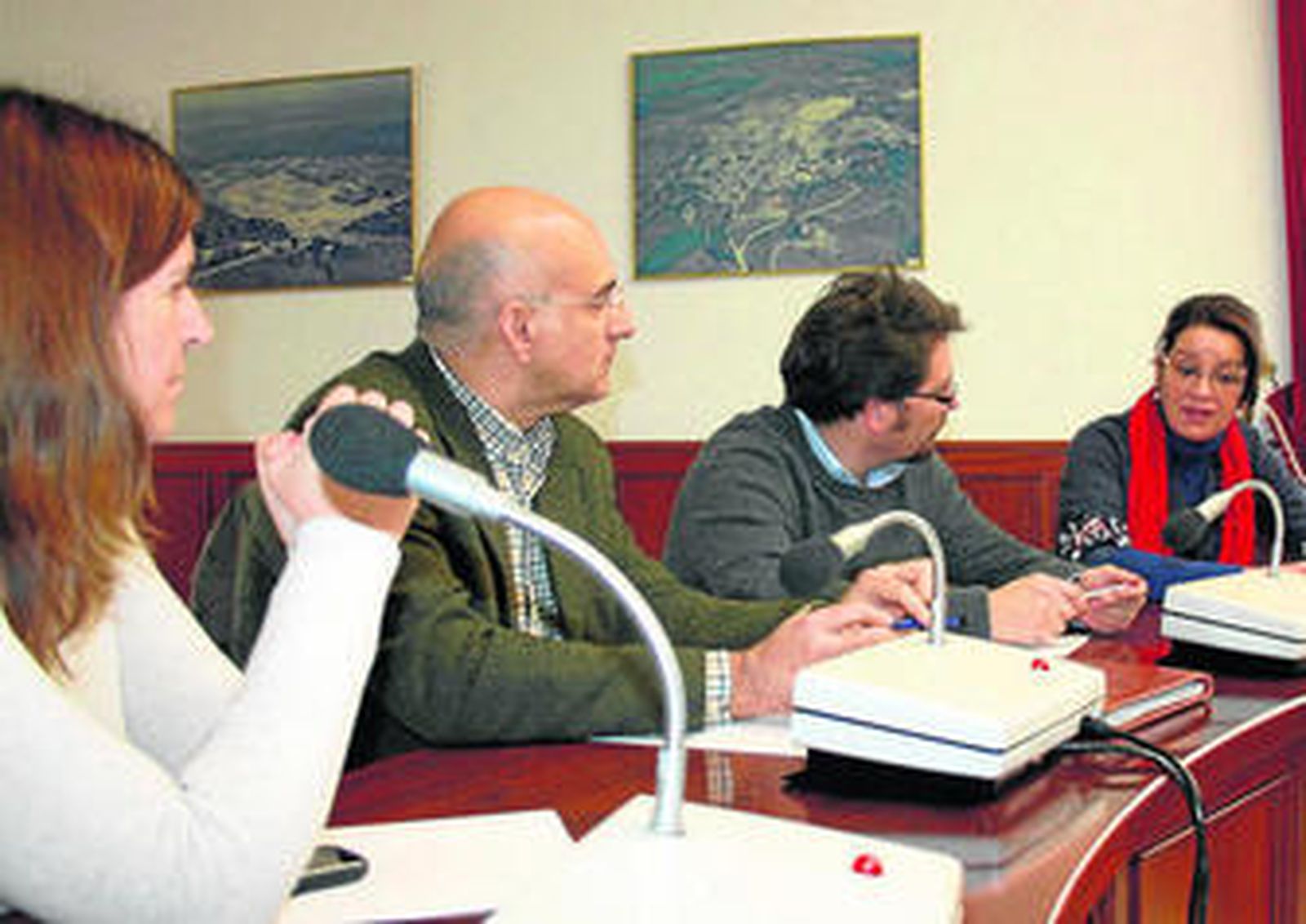 Los representantes de la compañía eléctrica Endesa se reunieron con la alcaldesa en el salón de plenos.