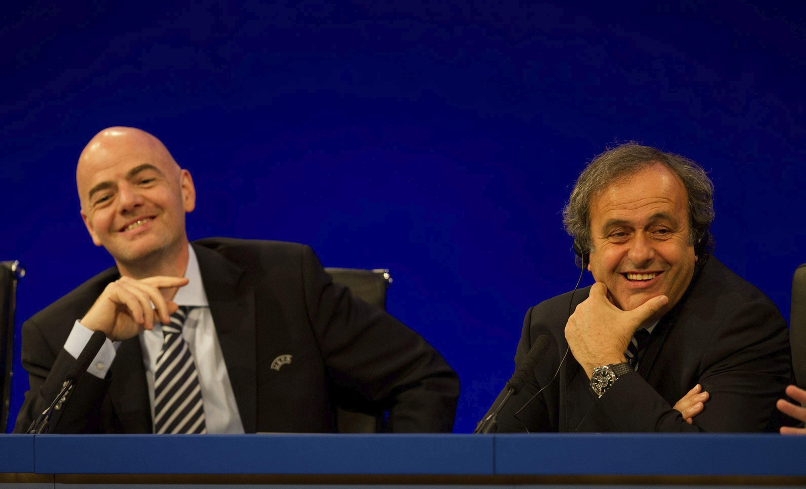 Gianni Infantino y Michel Platini.