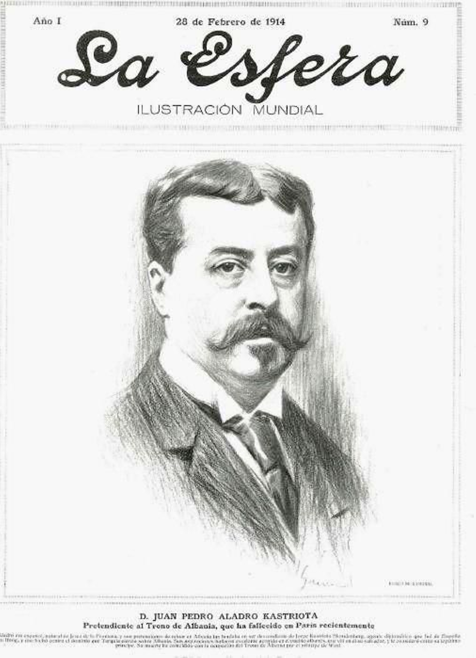 Portada de La Esfera con el retrato de Juan Pedro Aladro, 1914.