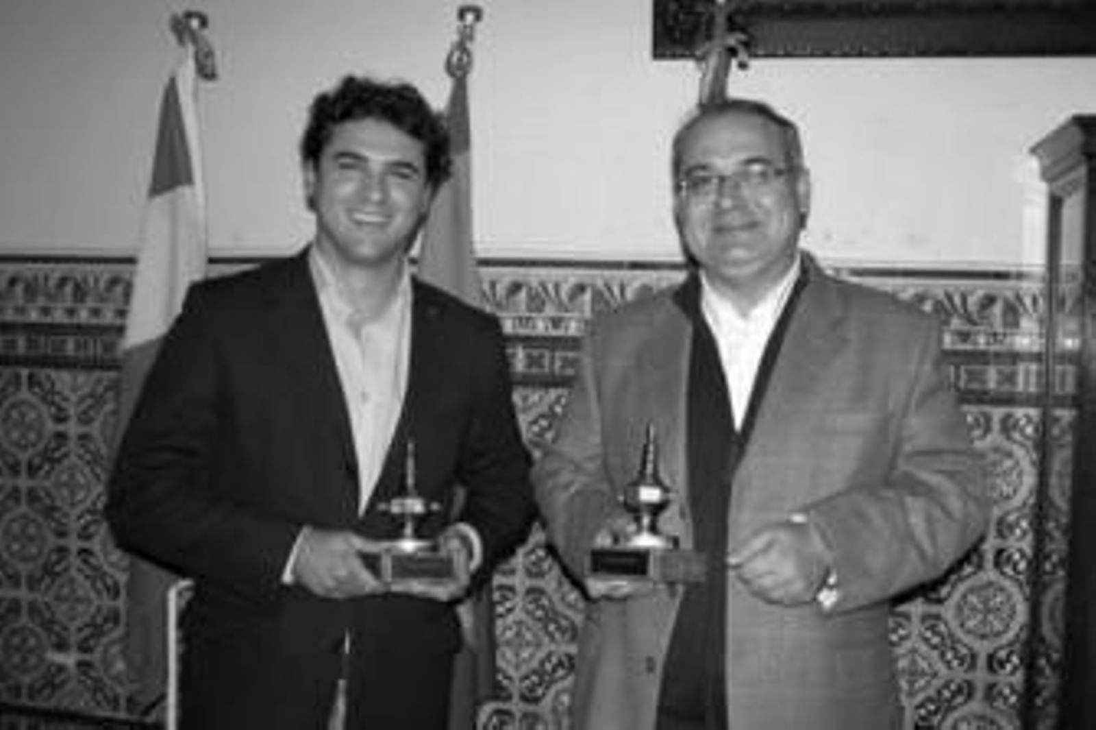 Marcos Canas y Agustín Borrell, anoche con sus premios.