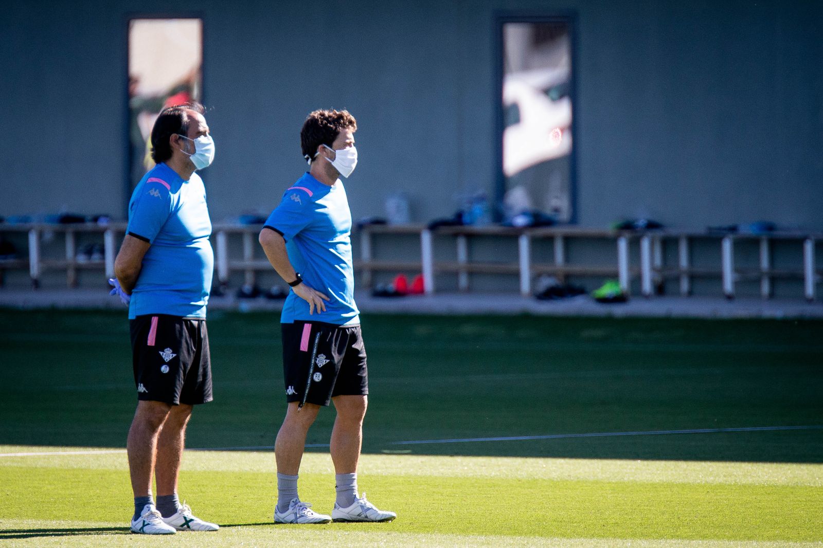 Rubi junto a Jaume Torras en un entrenamiento.