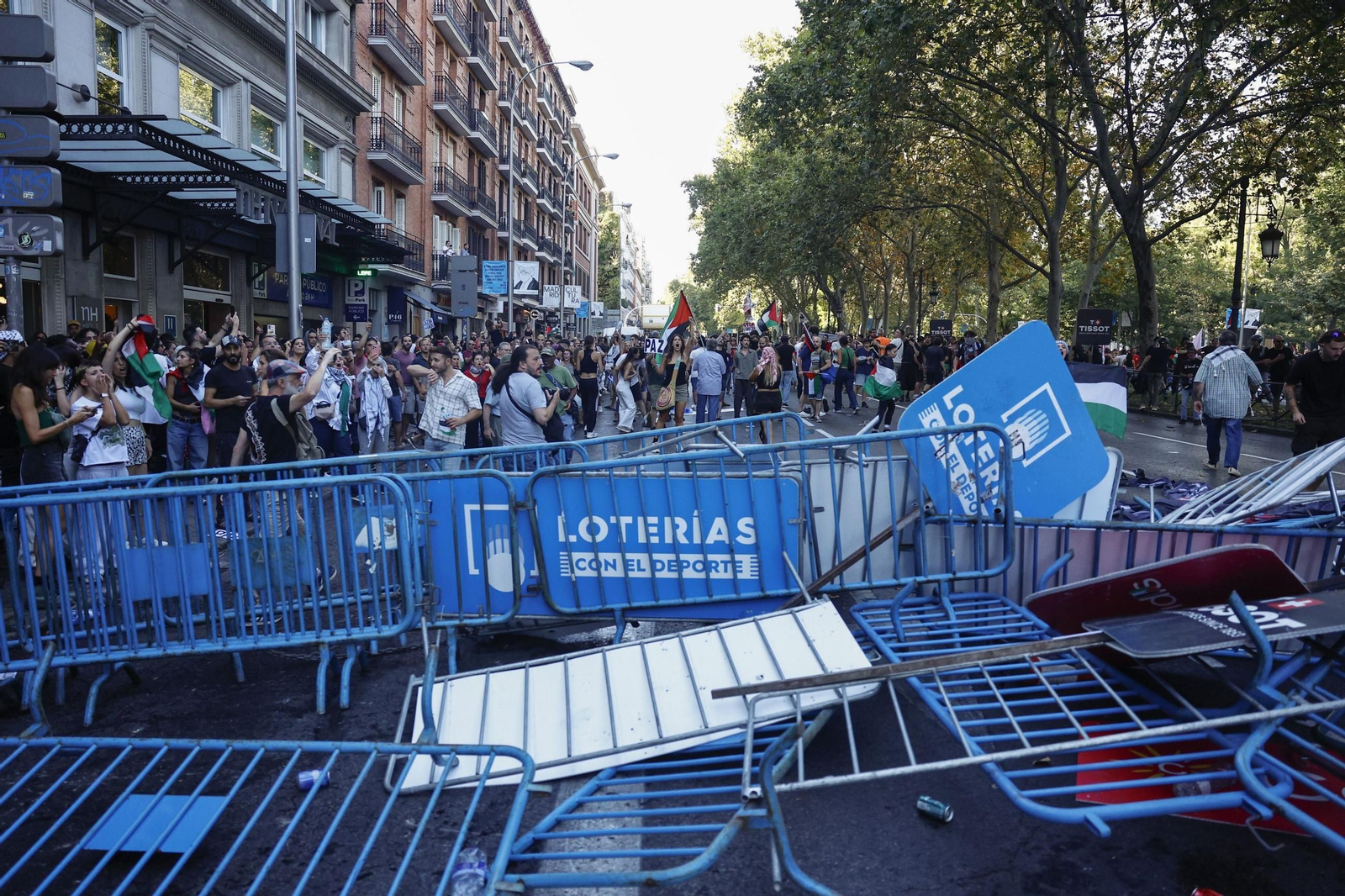 Las fotos de la protestas propalestinas que han obligado a cancelar la última etapa de la Vuelta a España