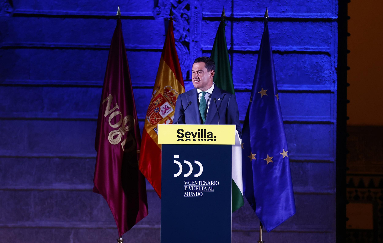 El Rey en el Alcázar de Sevilla con motivo de  los actos del V Centenario de Magallanes y ElCano, en imágenes