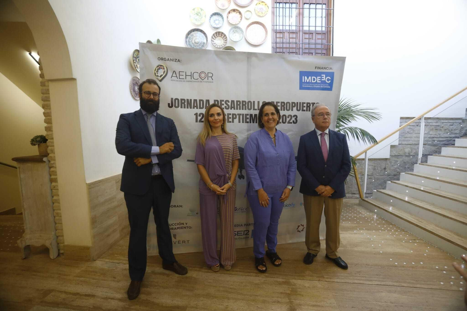 Manuel Fragero, Narci Ruiz, Blanca Torrent y Antonio Díaz, en el Palacio de Congresos de Córdoba.