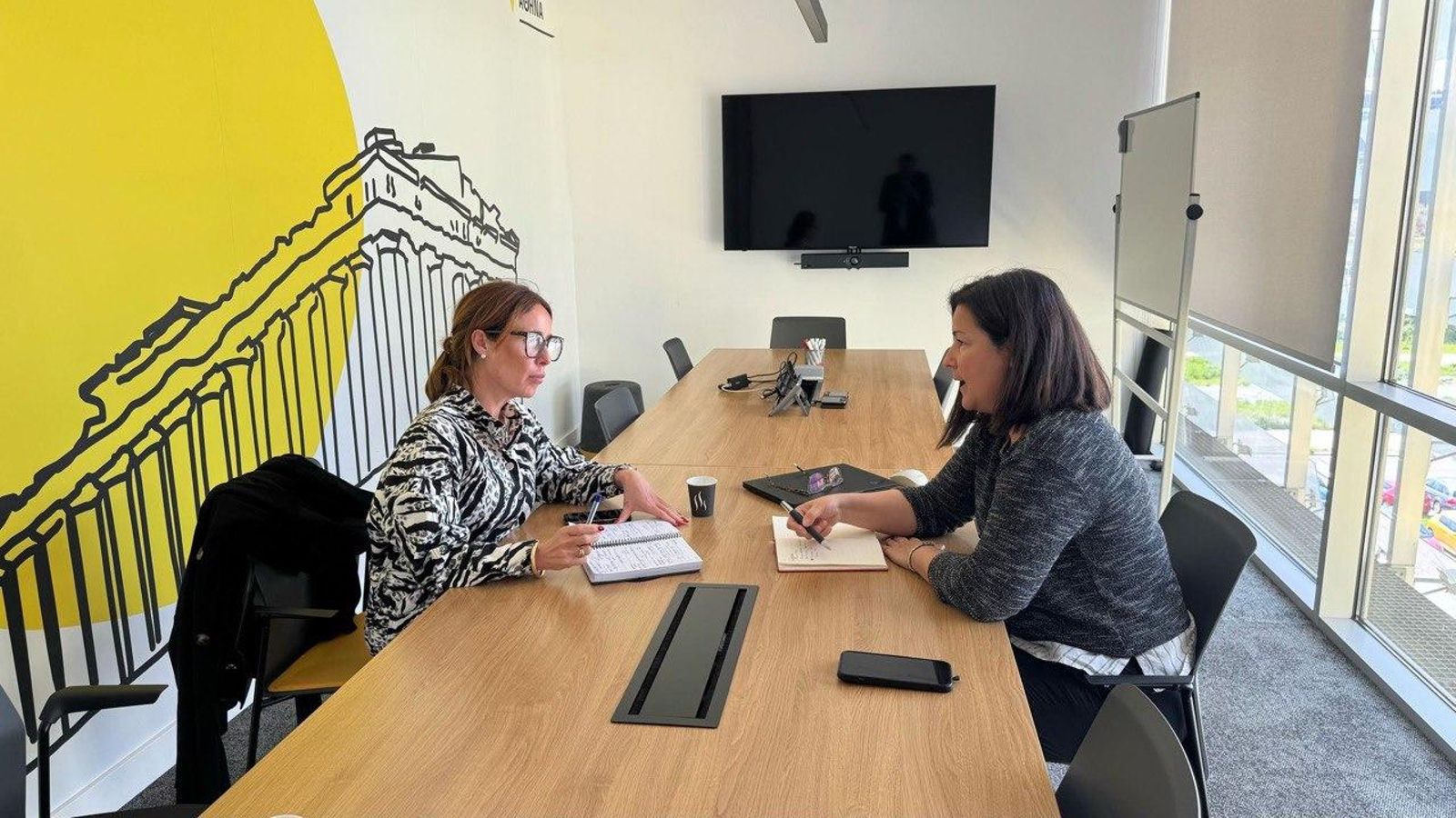 Reunión de trabajo de Marian Aguilar en Barcelona.