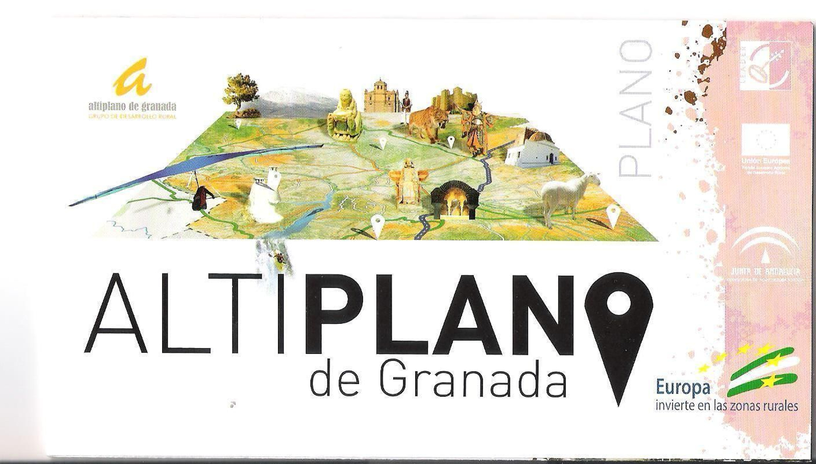 1. La Diosa de Galera 2. La Dama de Baza. 3. Adorno navideño con botellas en Galera. 4. Imagen promocional del Altiplano de Granada.