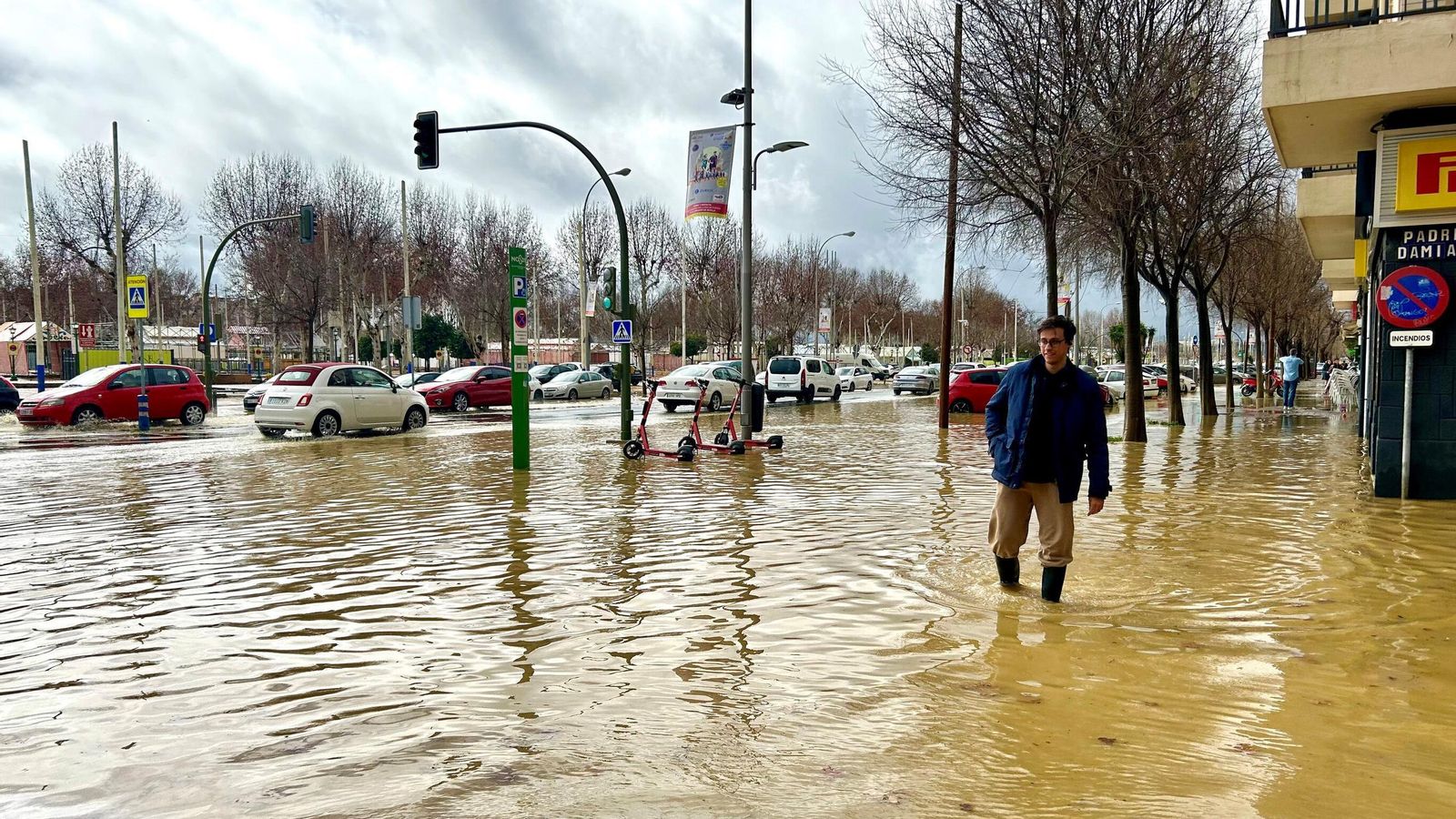 Febrero 2024. La tromba de agua provocó inundaciones en Sevilla.