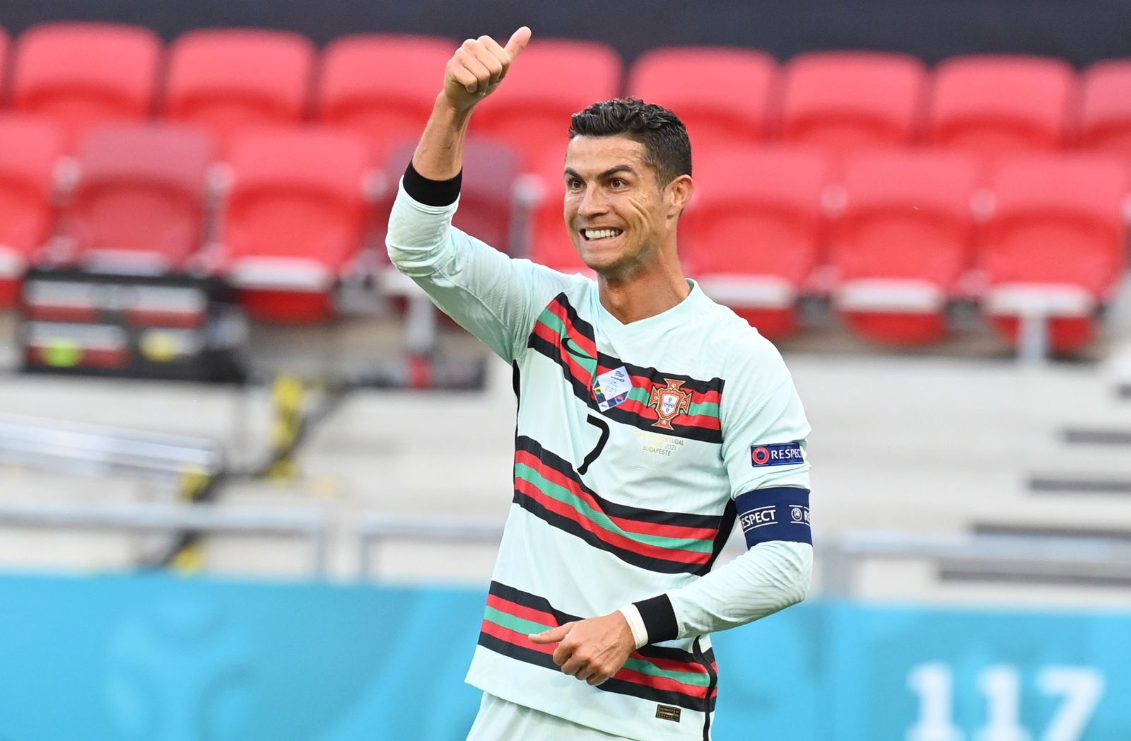 Cristiano Ronaldo, en el partido frente a Hungría.