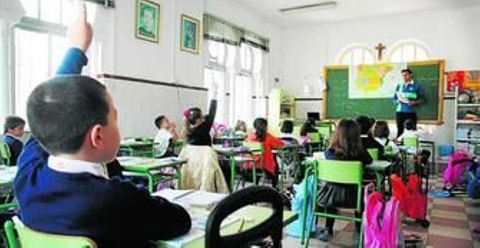 Una de las aulas de Primaria en el colegio Manuel Lora Tamayo.