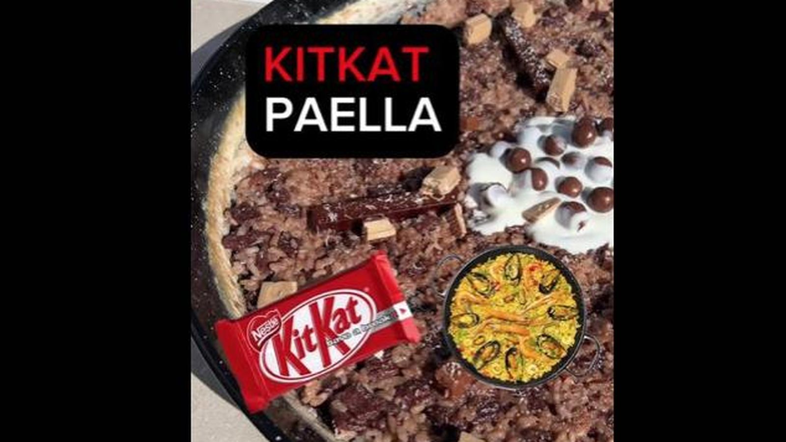 Imagen de cómo queda la KitKat Paella de este usuario de TikTok