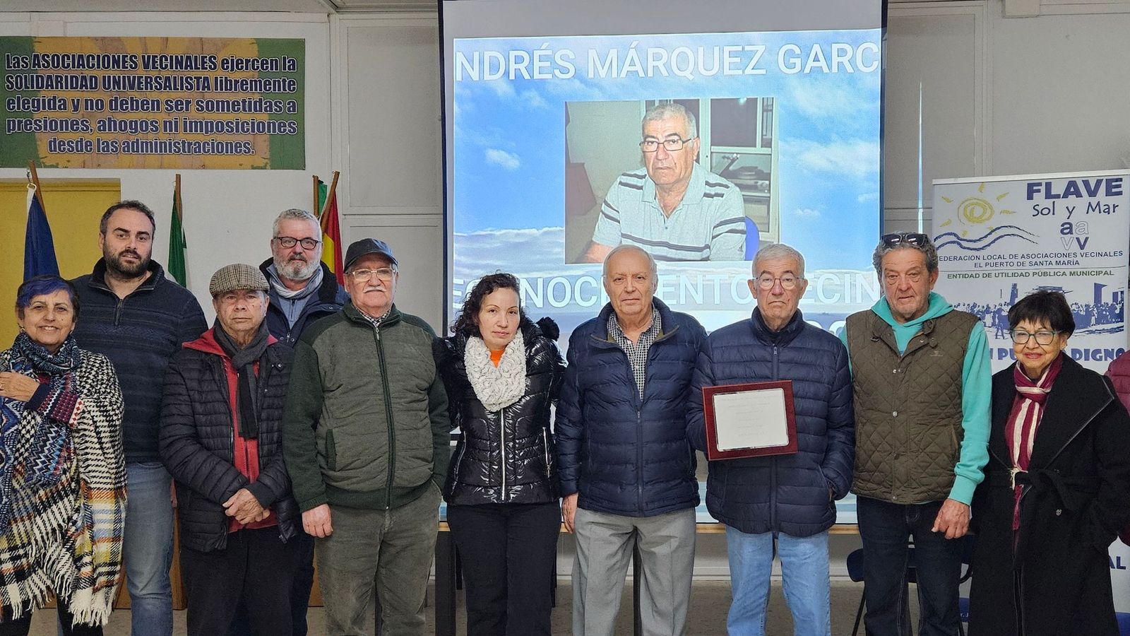 Una imagen del homenaje a Andrés Marquez.