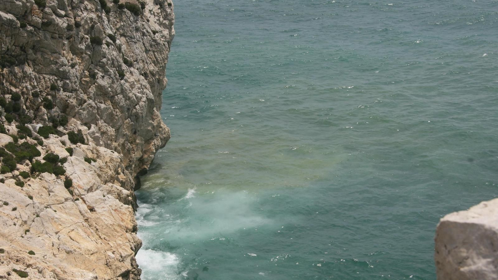 Aguas residuales visibles en Europa Point, en Gibraltar.