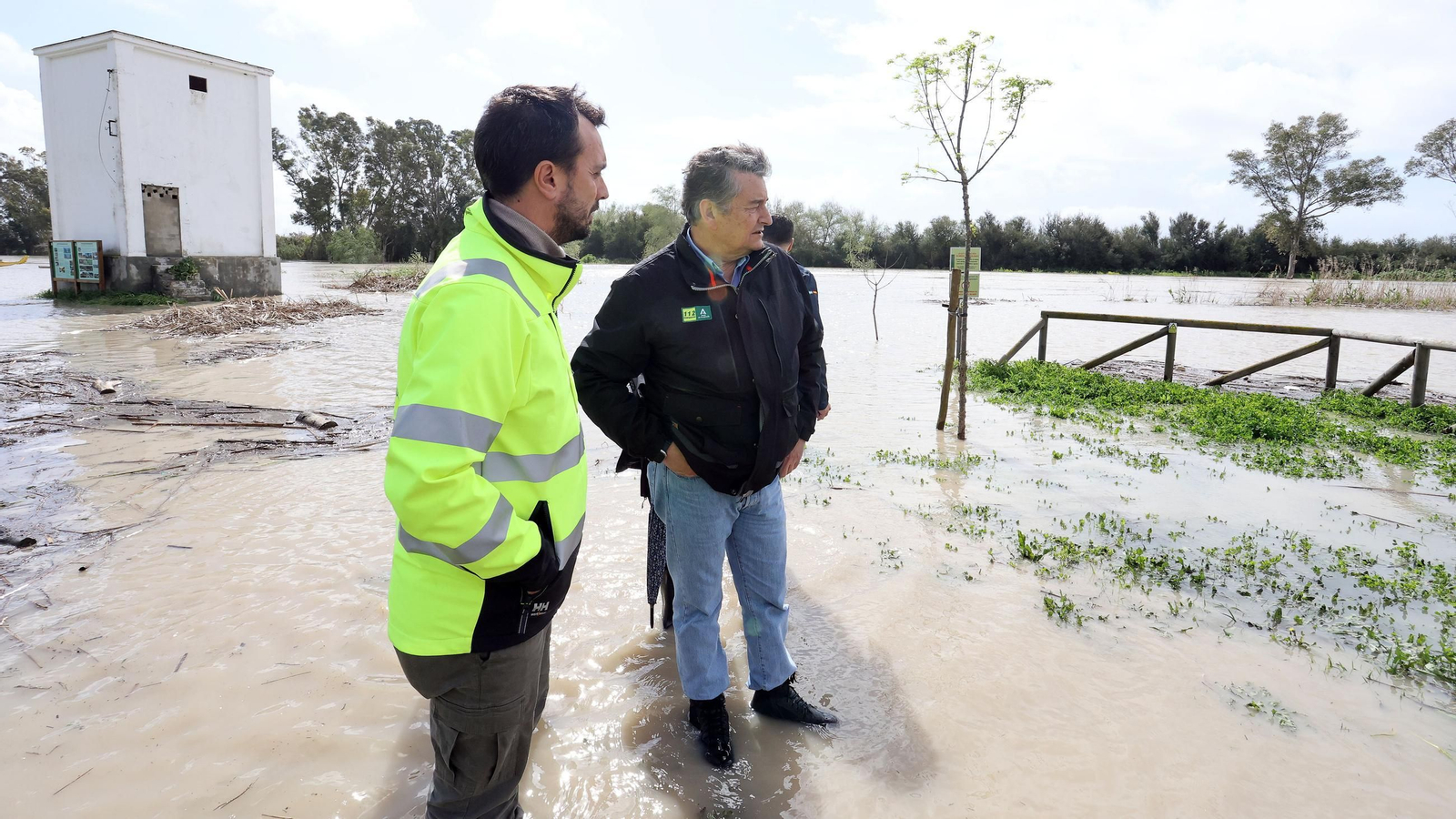 Operativo por el desbordamiento del río Guadalete