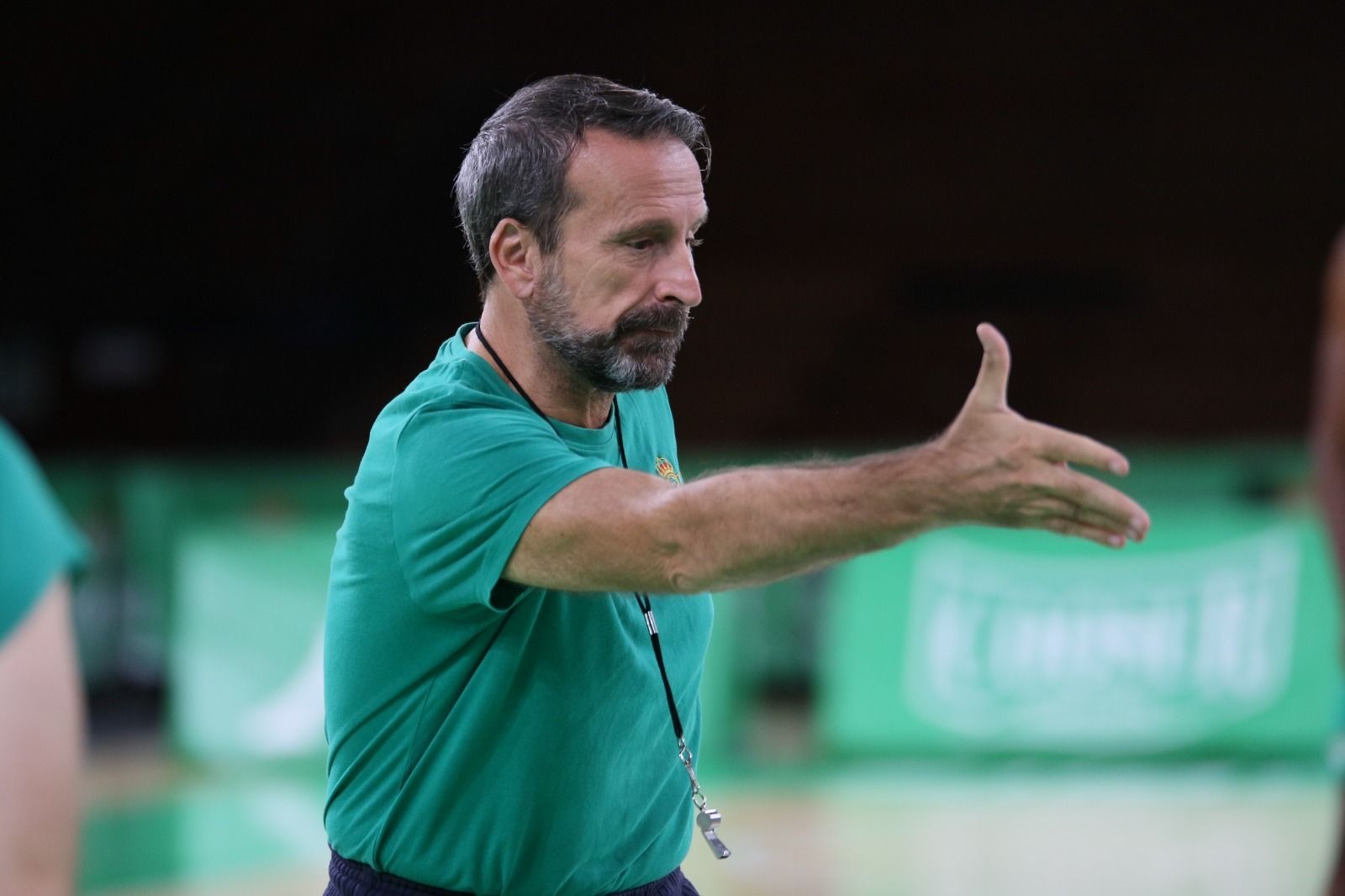 Joan Plaza, en el entrenamiento de este viernes.